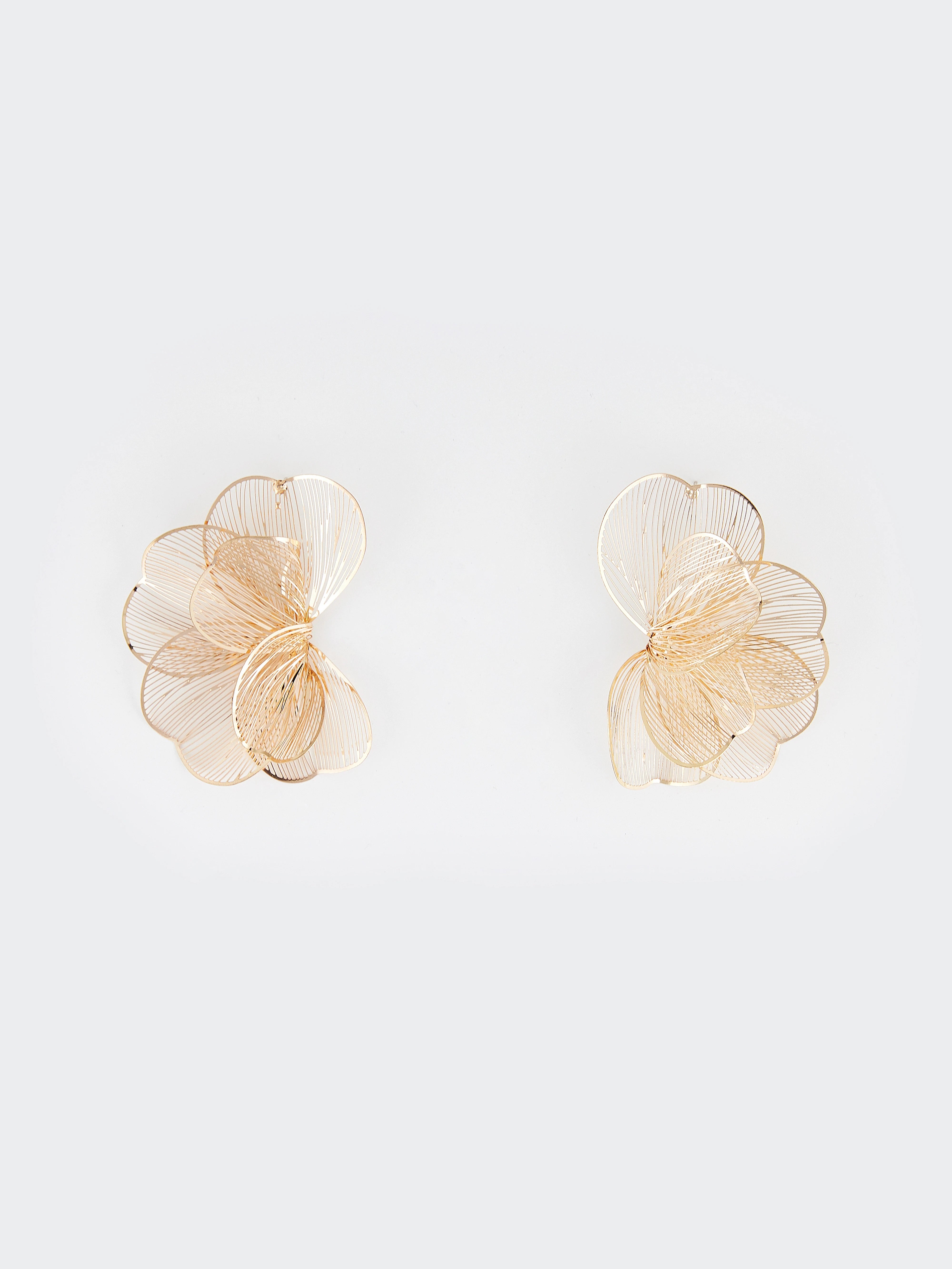 Delicate Gold Tone Floral Earrings