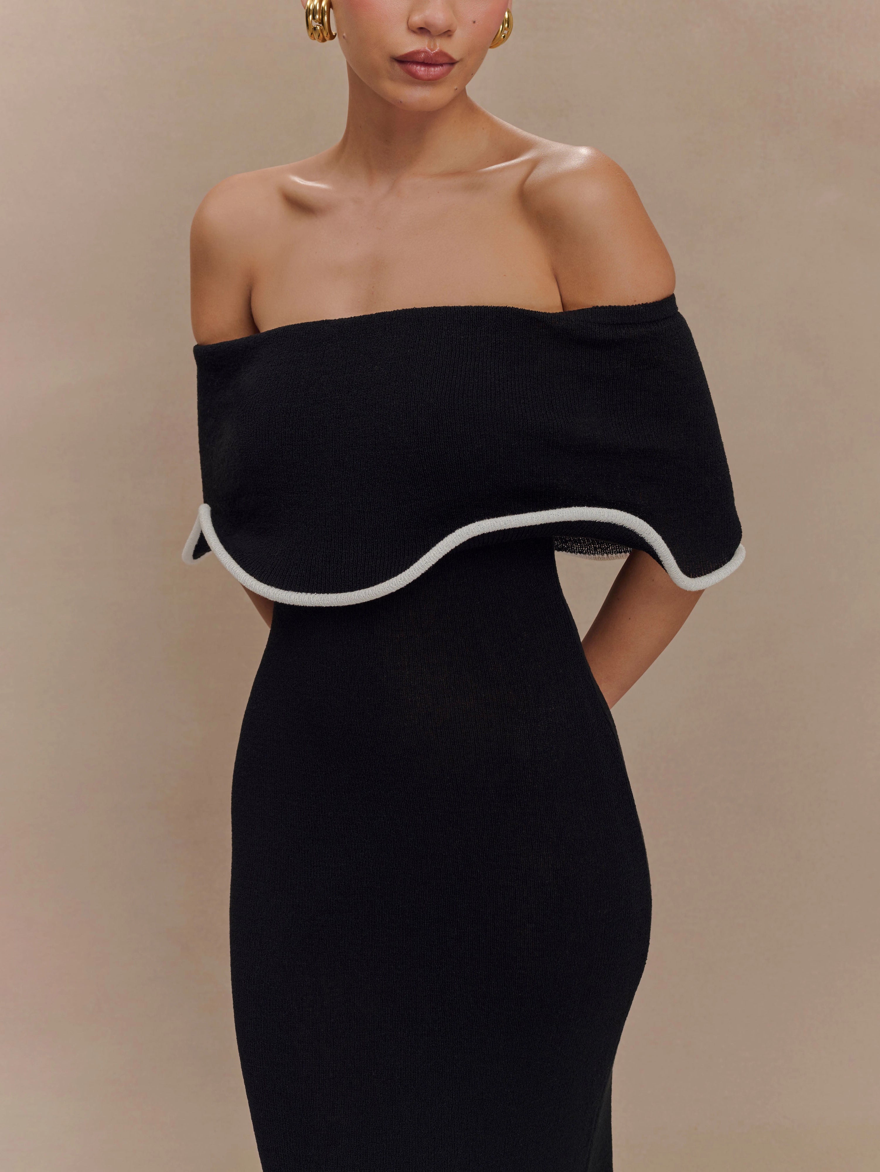 Stylish Off-Shoulder Midi Dress