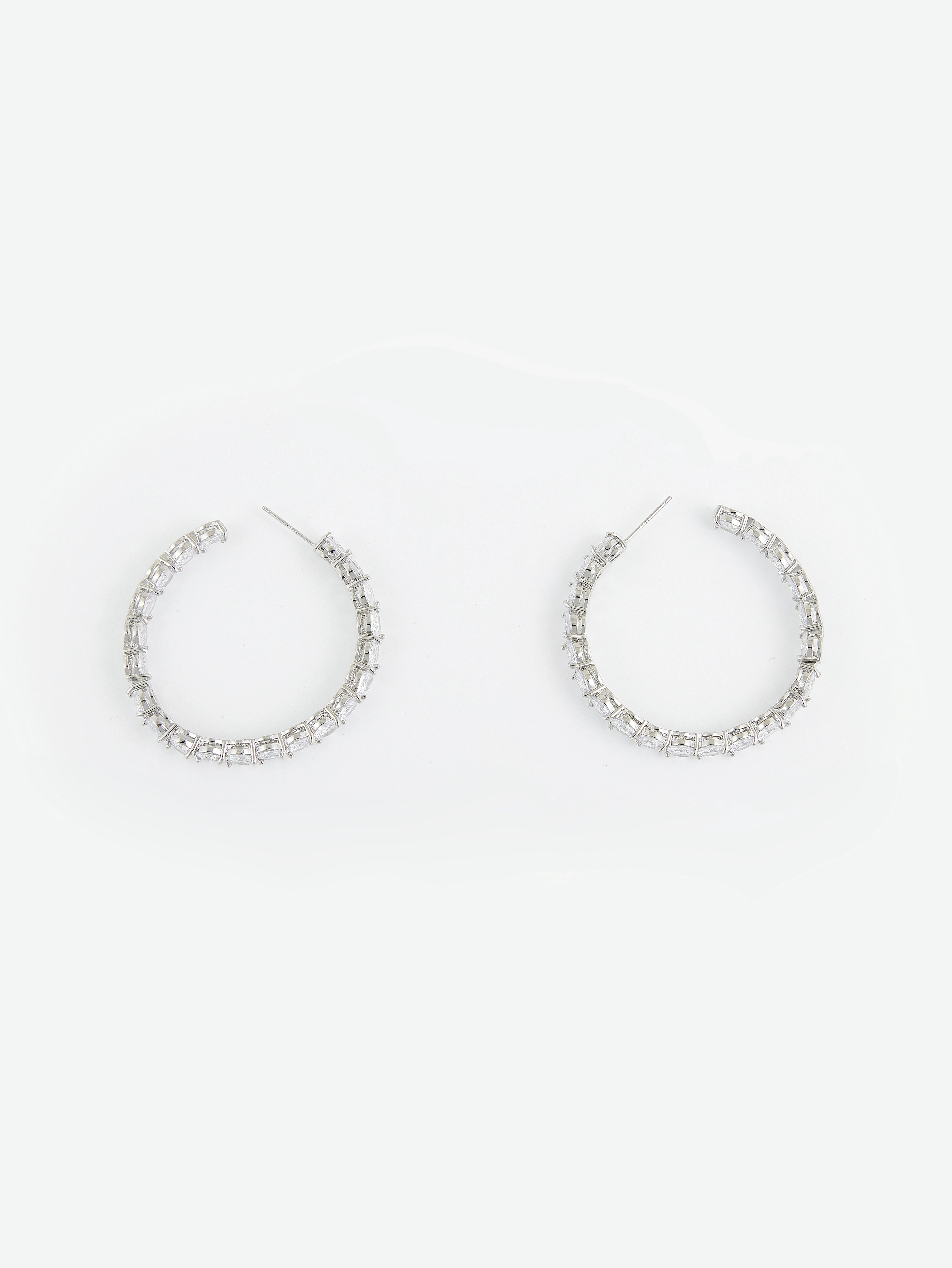 Glimmering Hoop Earrings with Crystals