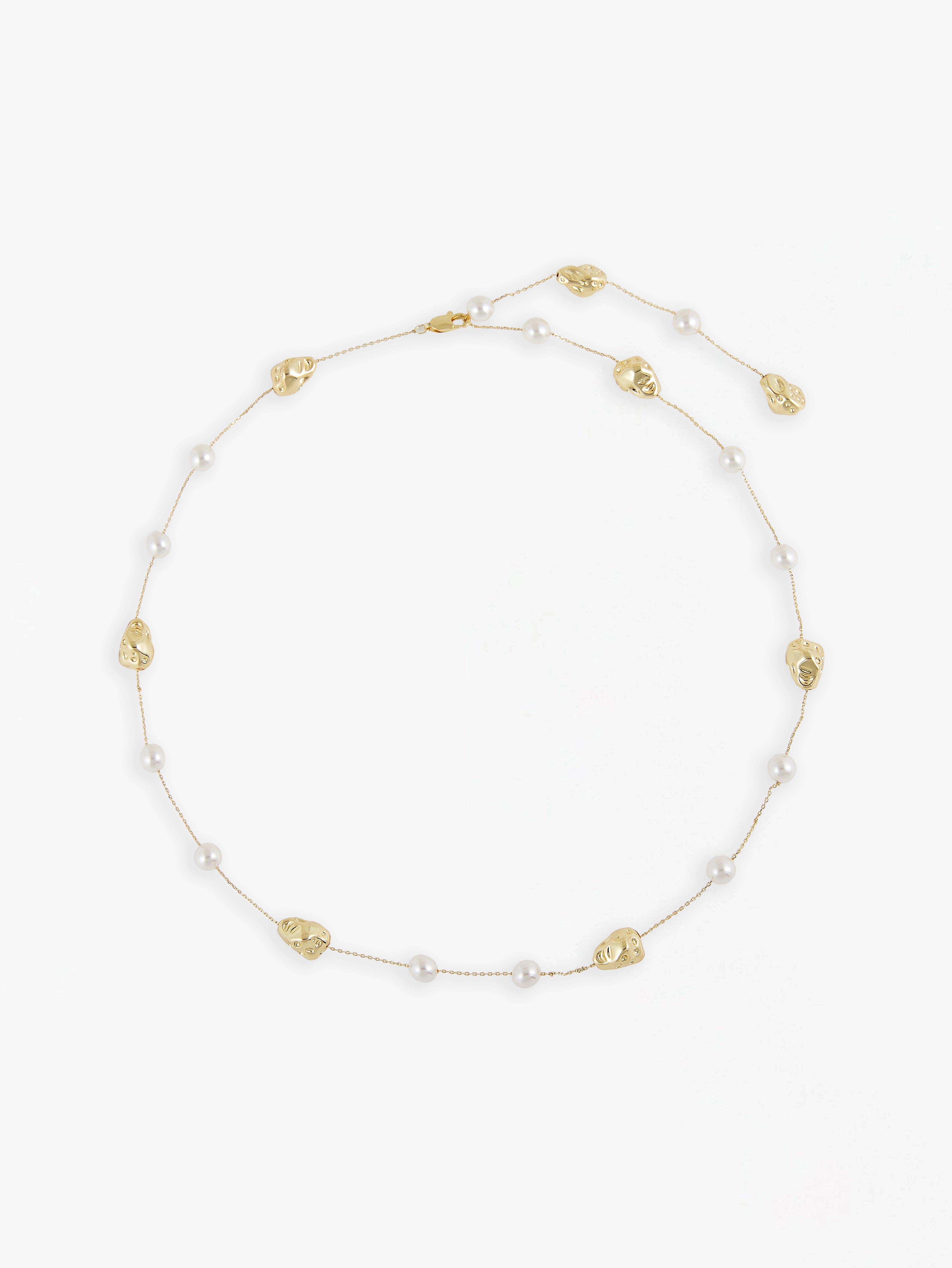 Long Pearl Gold-plated Niche Necklace