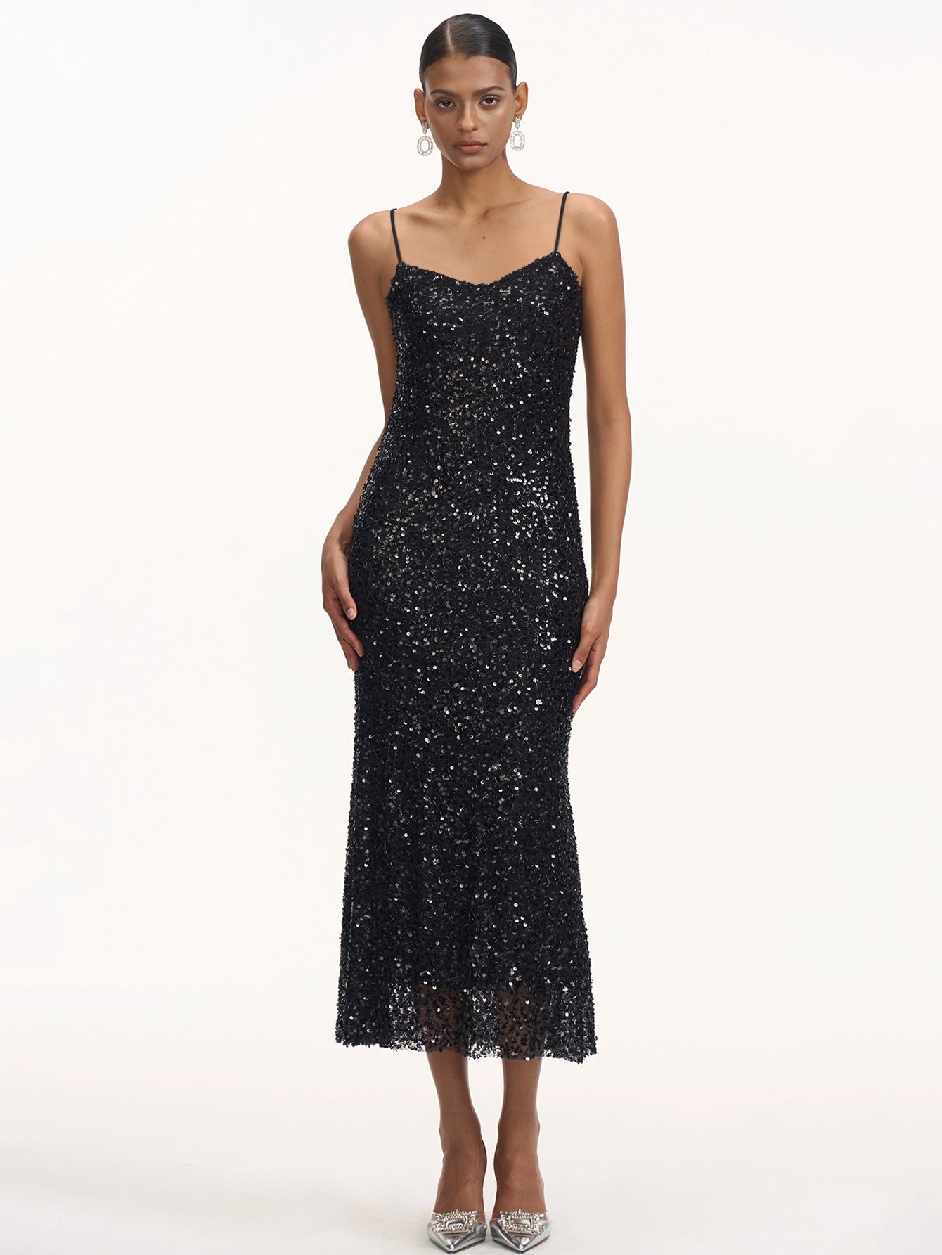 Elegant Sequin Embellished Evening Gown