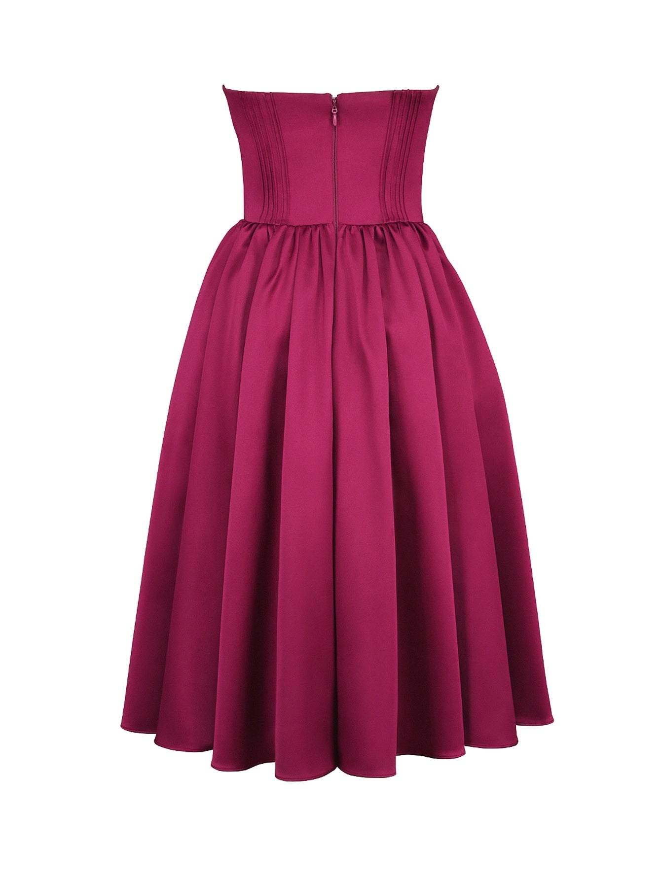 Magenta Sweetheart Neckline Dress