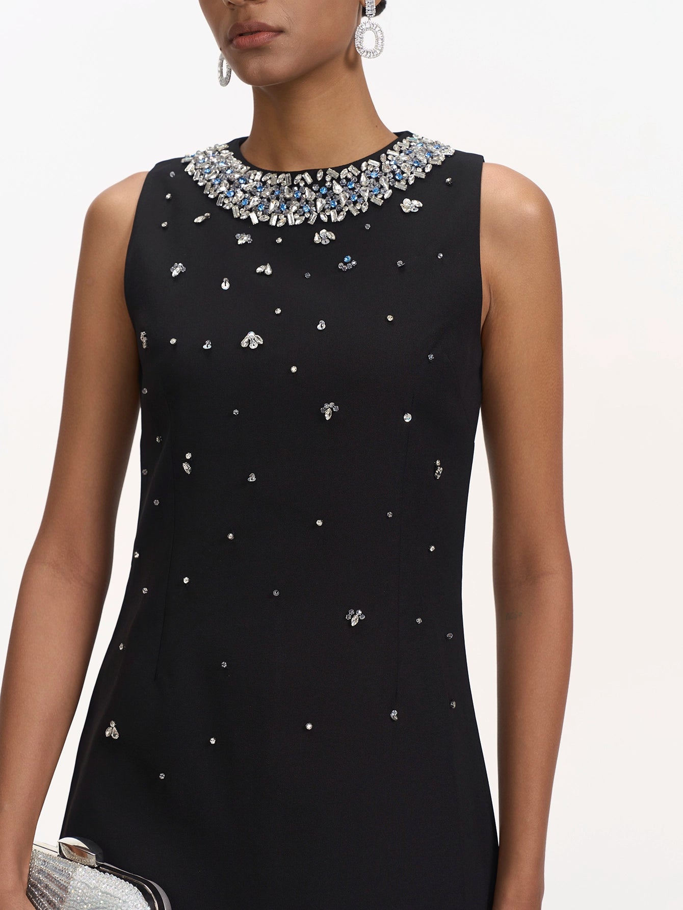 Beaded Cocktail Dress with Crystal Detailing