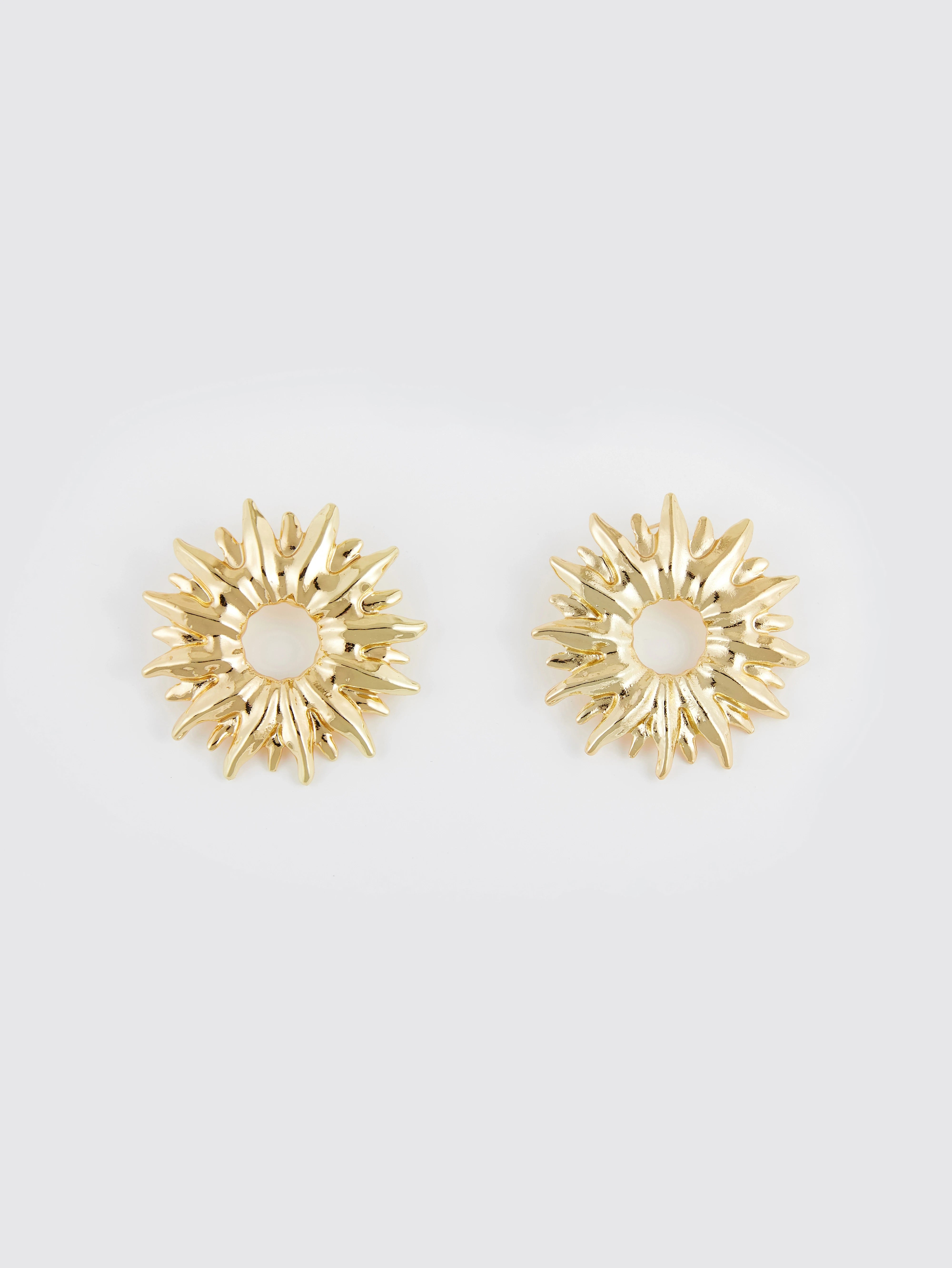 Gleaming Sunburst Stud Earrings