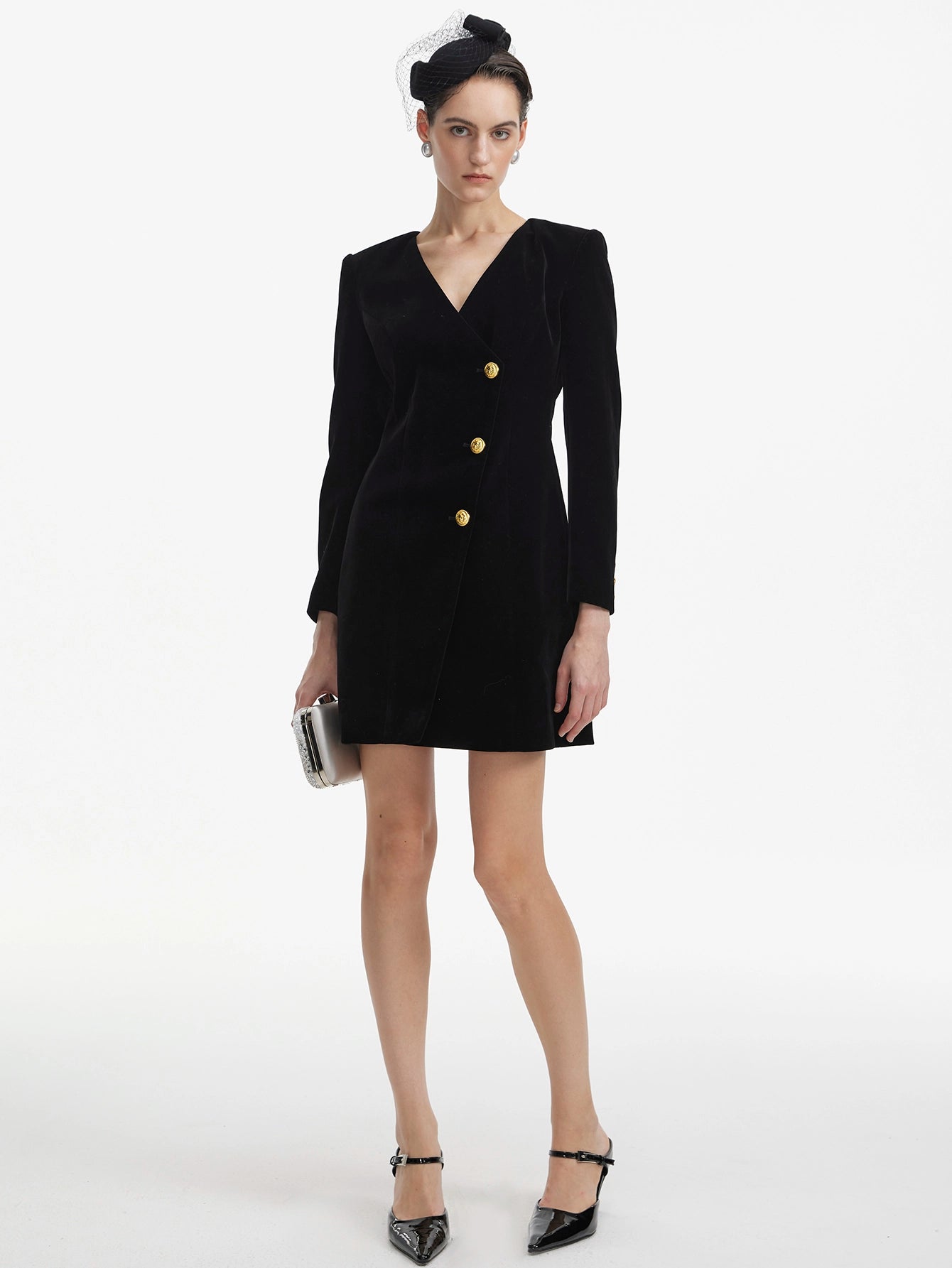 Slim Fit Velvet Suit Dress(Silvia)