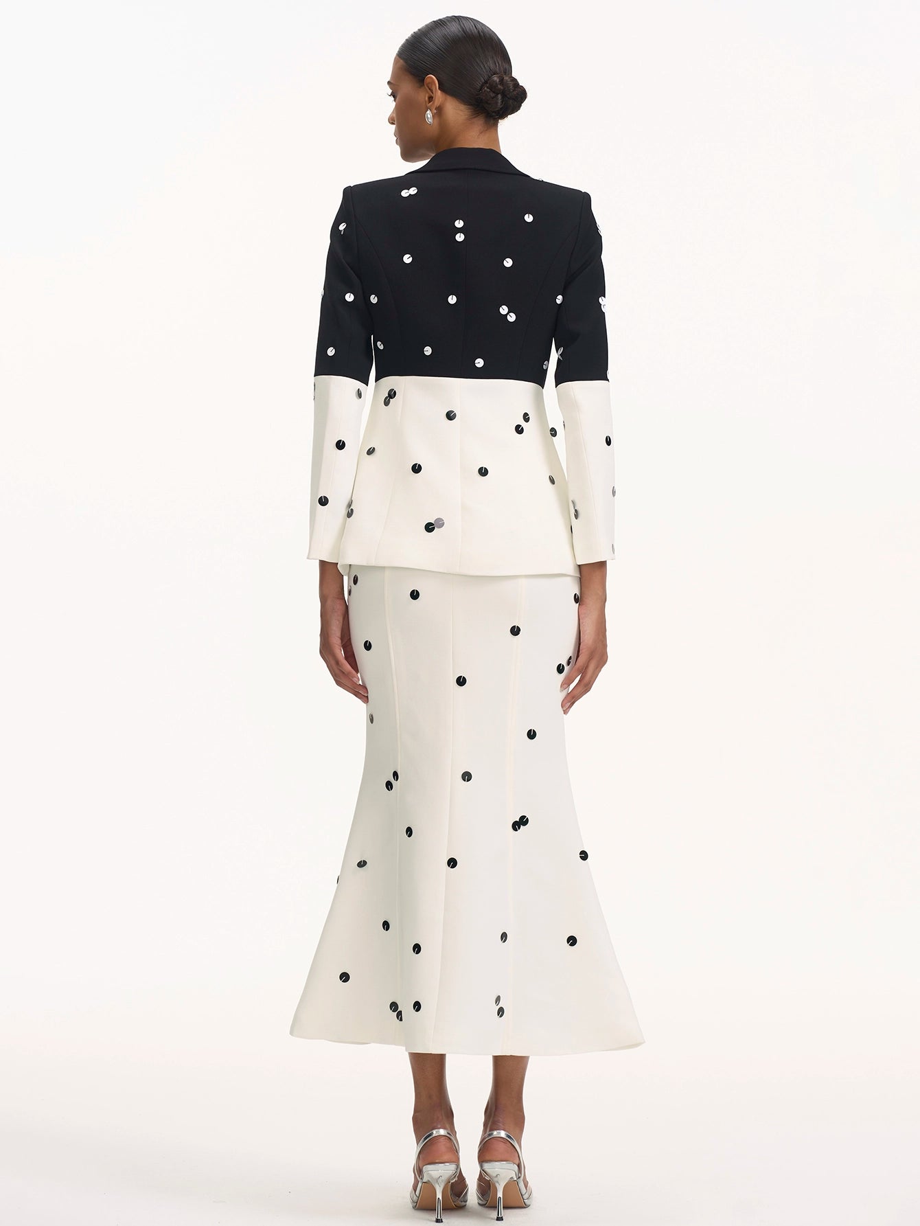 Polka Dot Blazer Skirt Suit