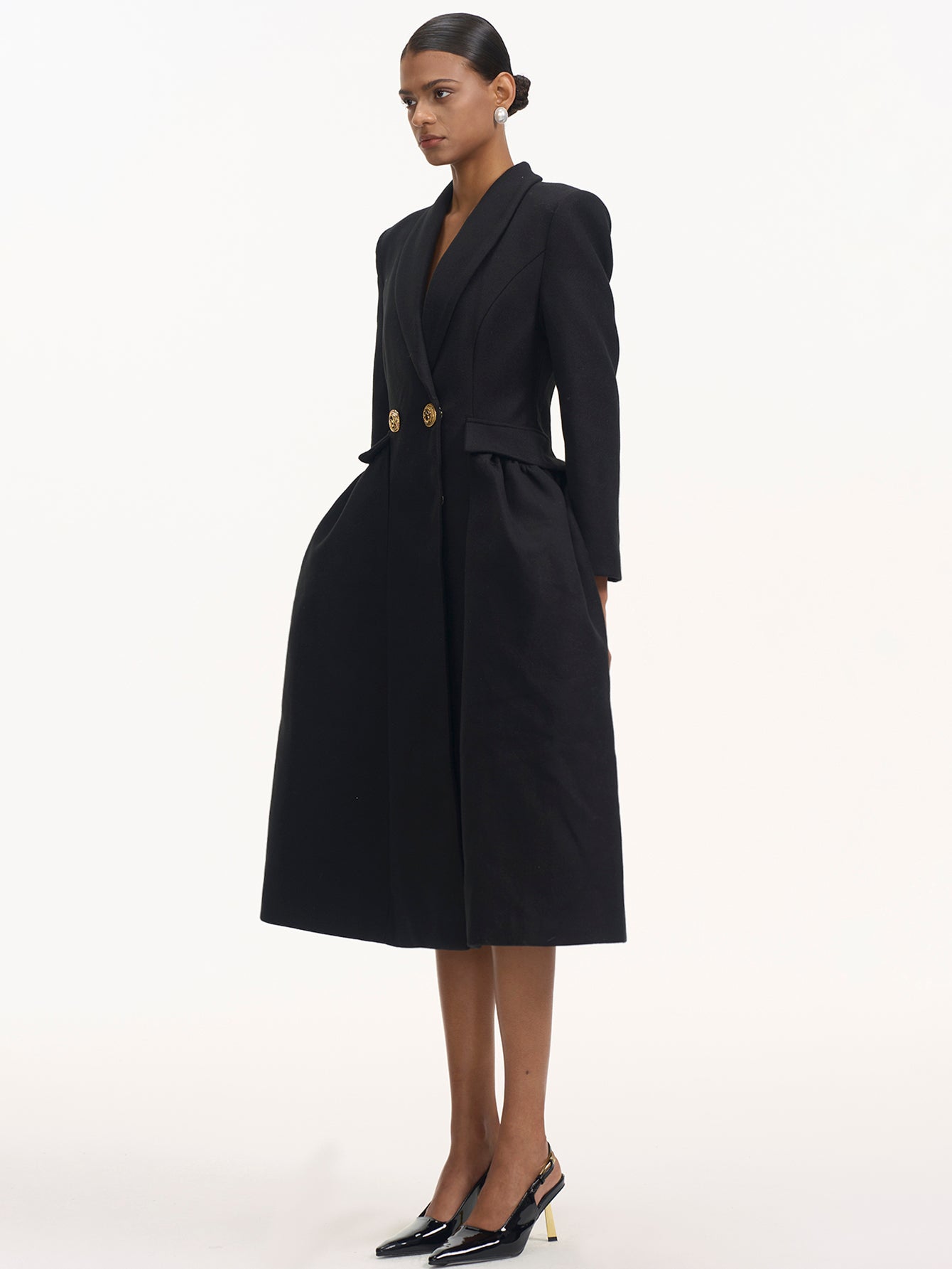 Classic Elegant Double Breasted Woolen Overcoat(Silvia)