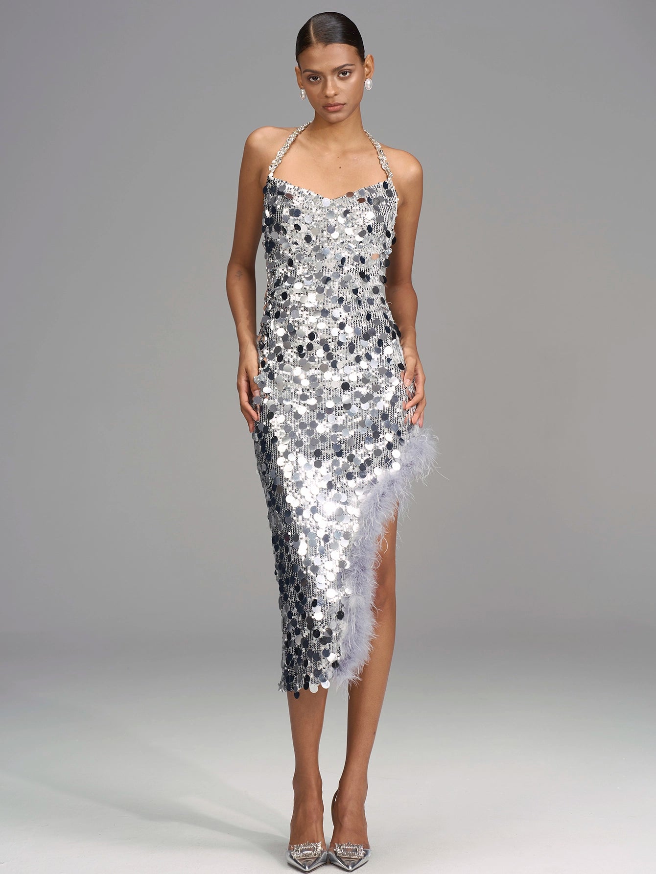 Sequined Halter Dress - Nighttime Glamour(Silvia)