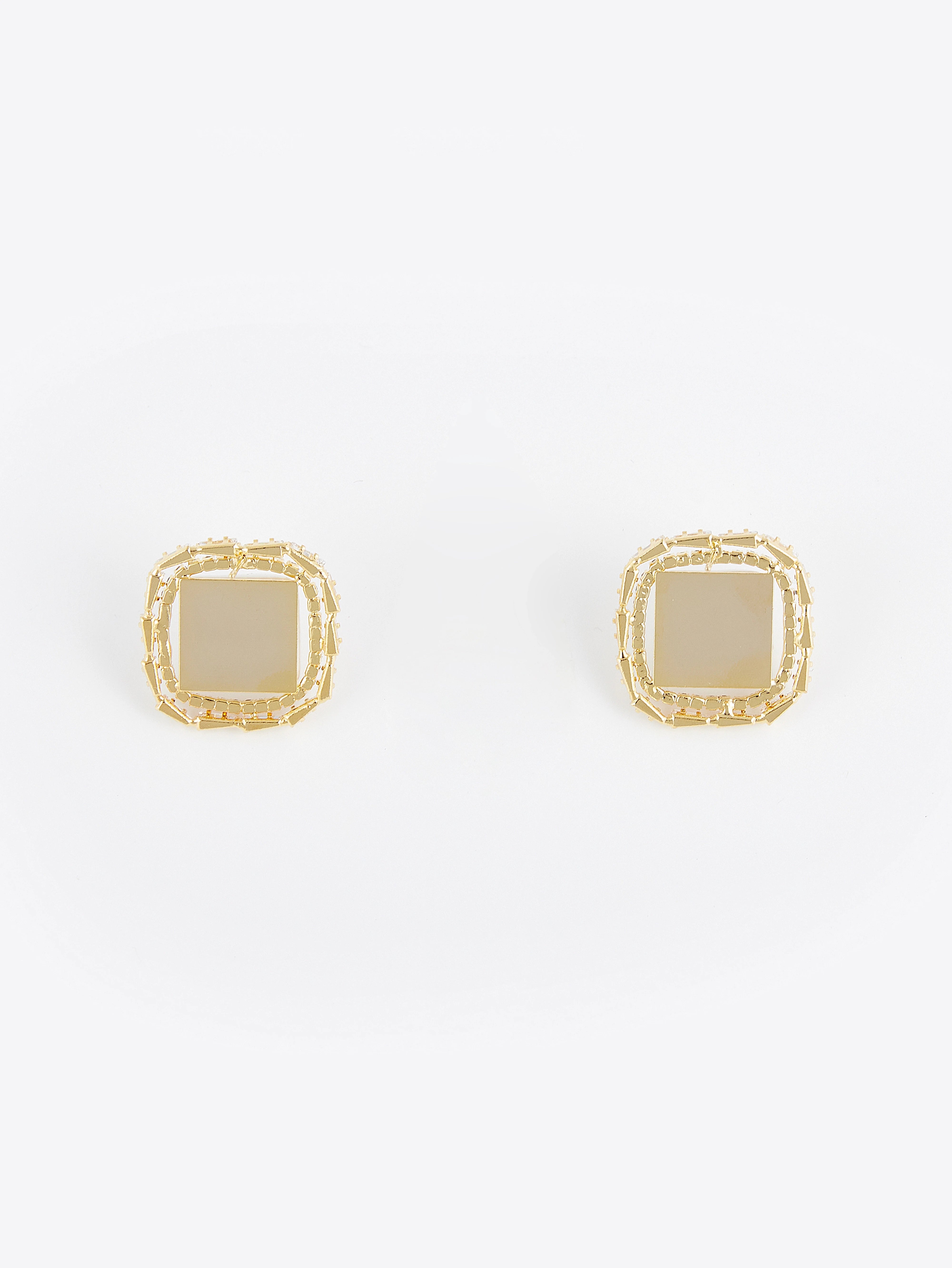 Regal Square Crystal Stud Earrings