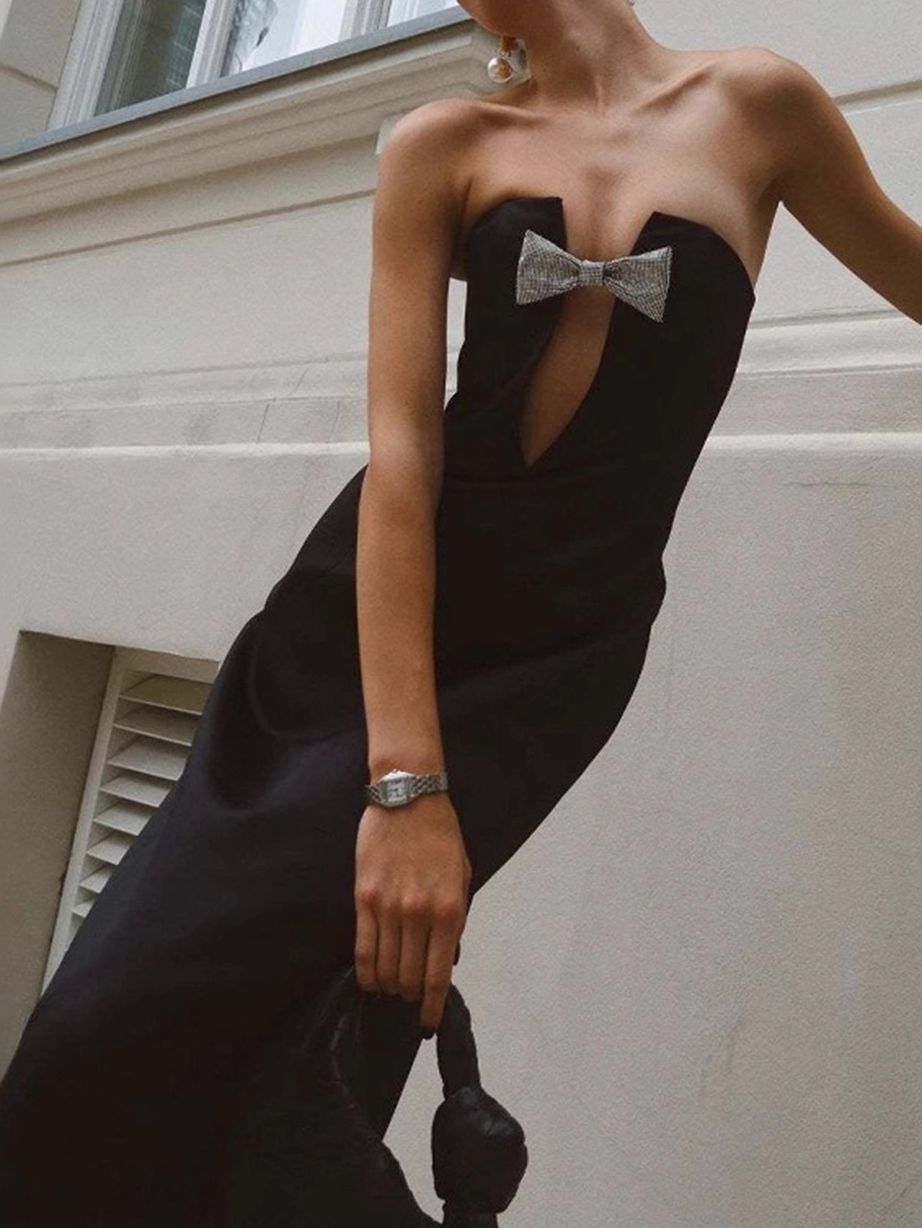 Sexy Backless Gown With Bow