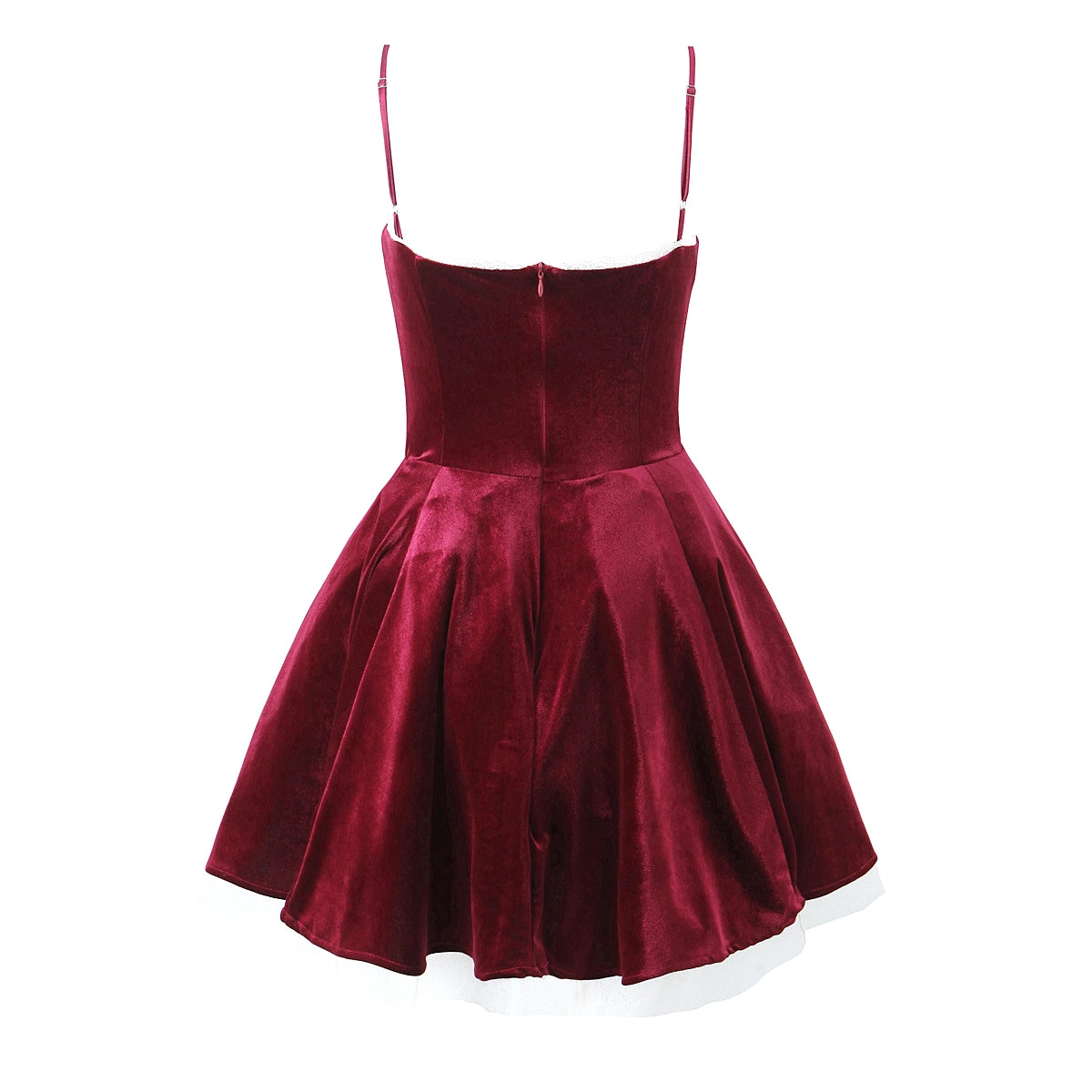 Crimson Velvet Flare Dress