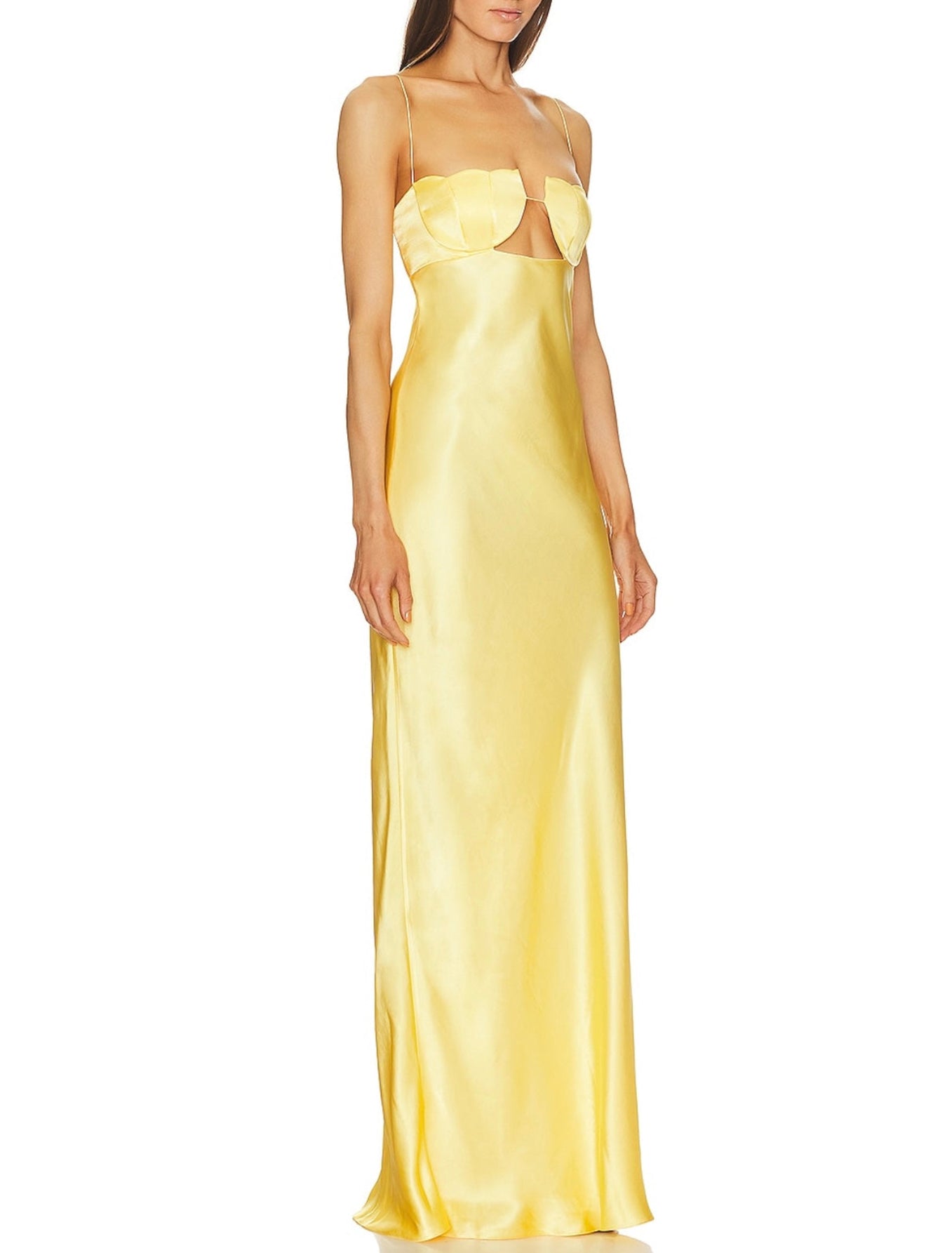 Satin Maxi Dress with Cutout Detailing