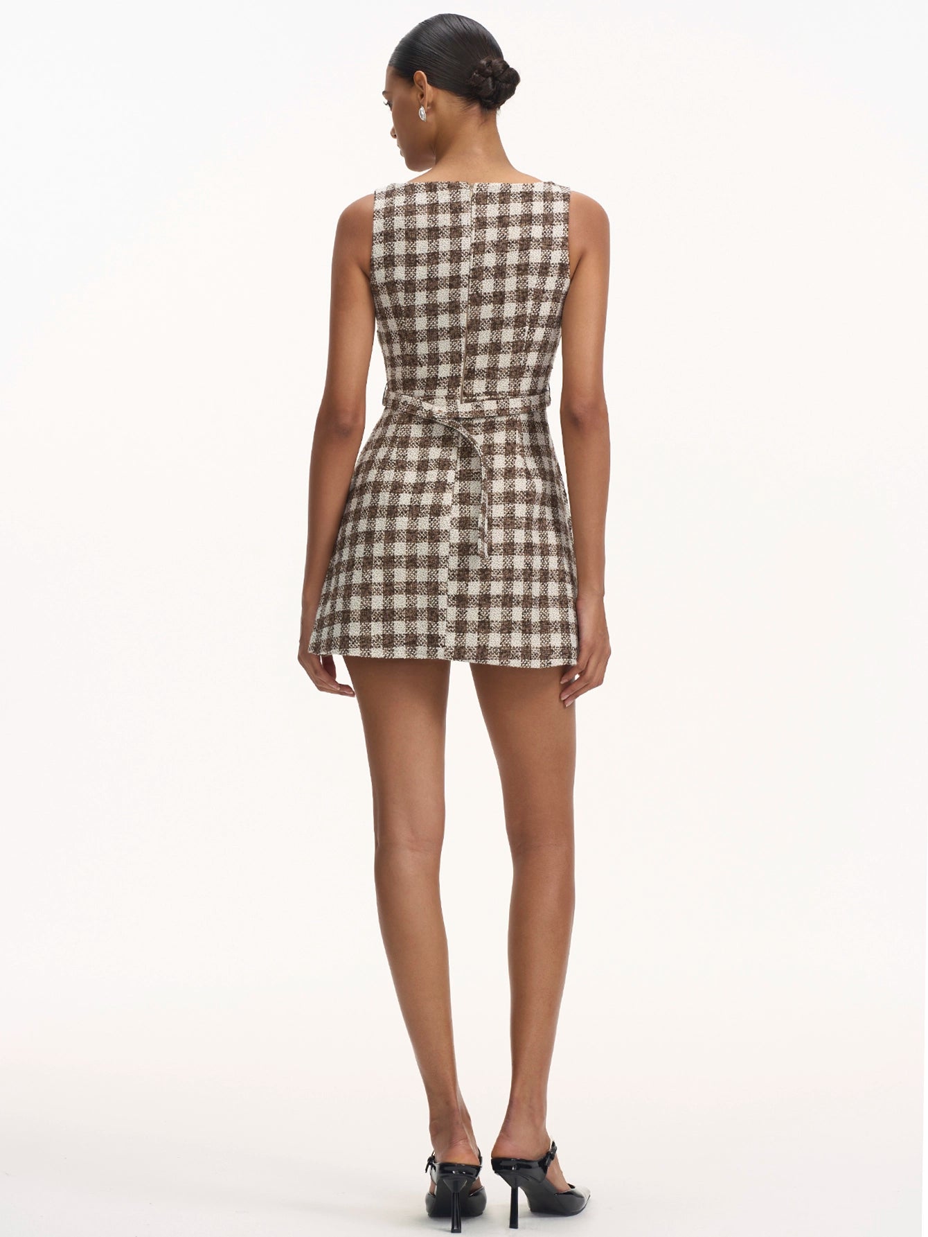 Sleeveless Check Mini Dress