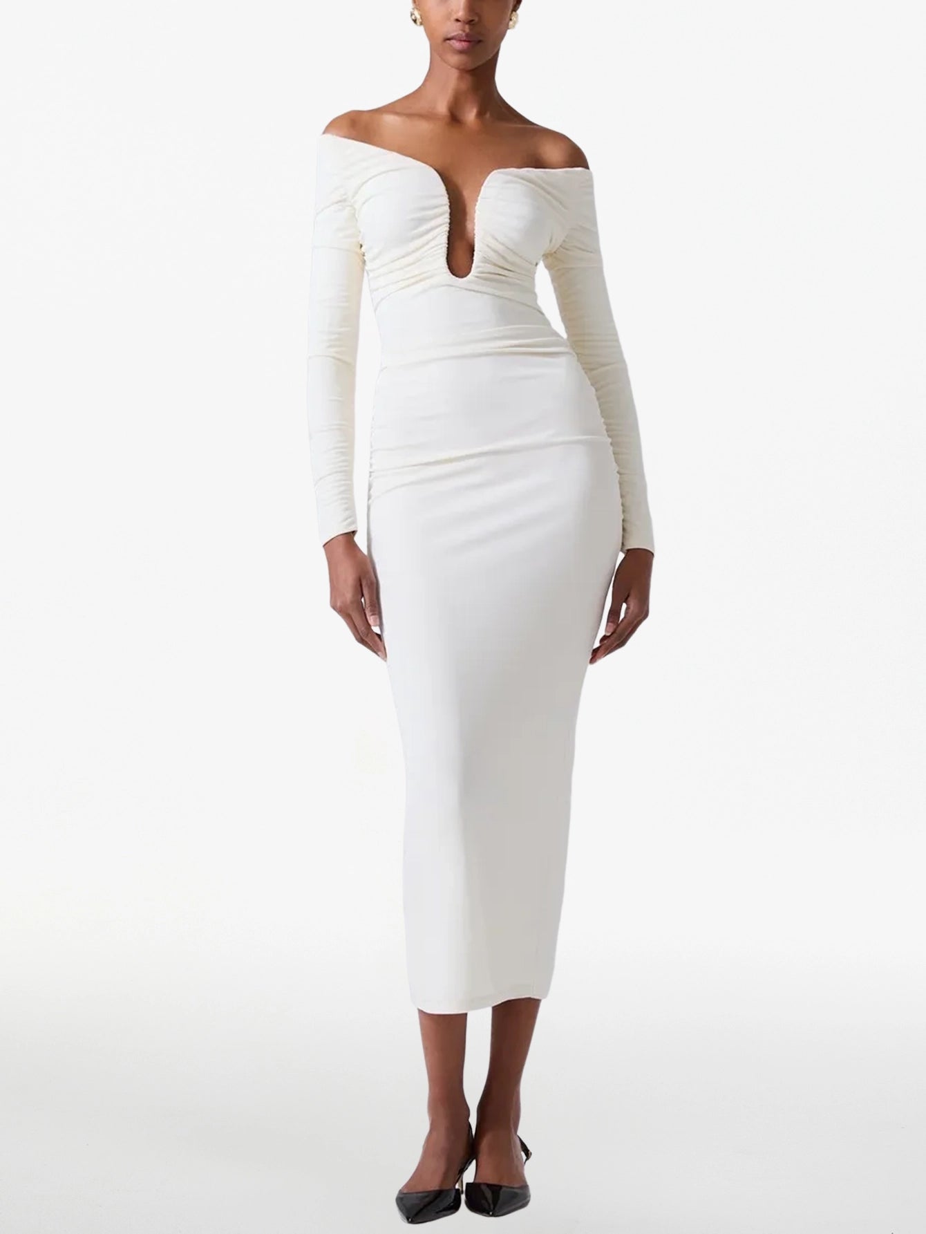 Elegant Off-Shoulder Tube Top Midi Dress