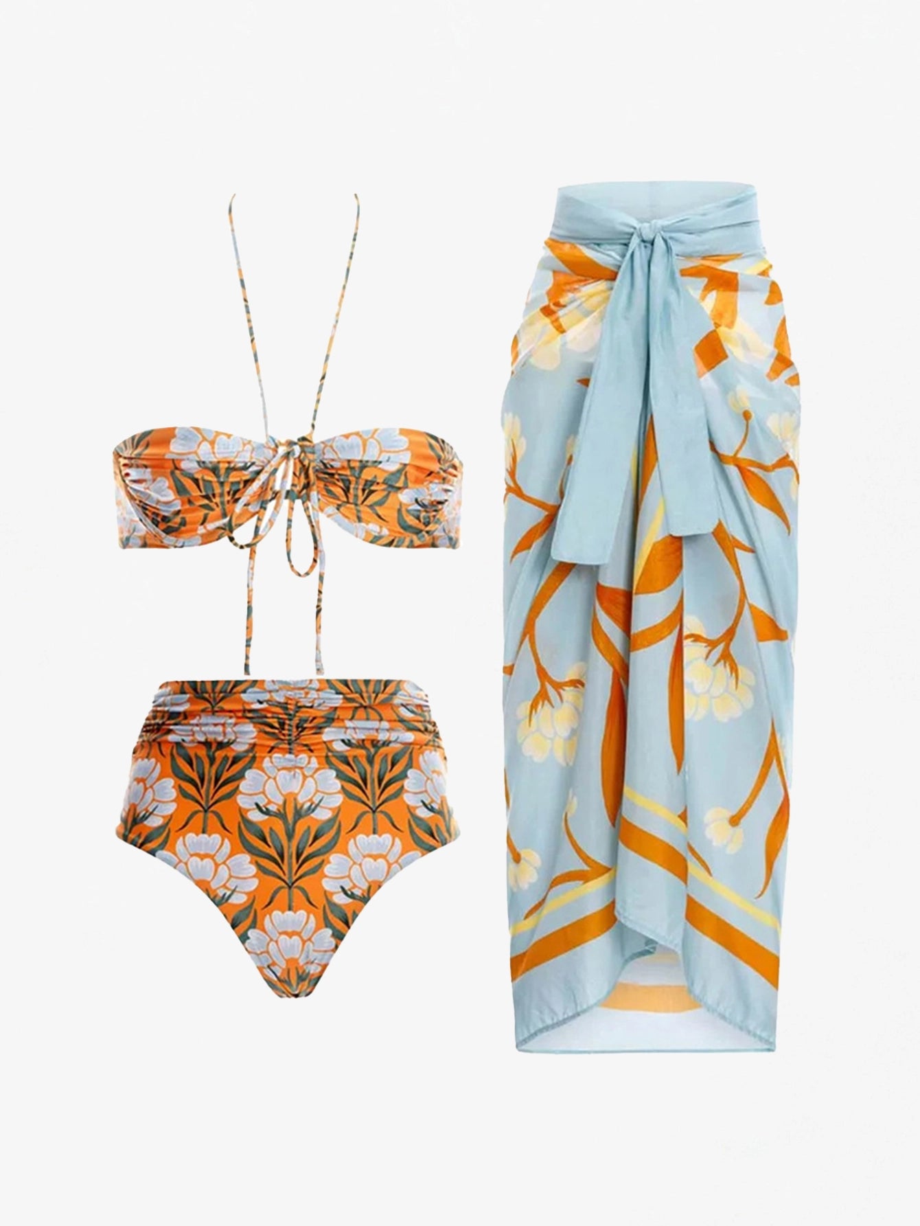 Tropical Floral Bikini Two-Piece Set