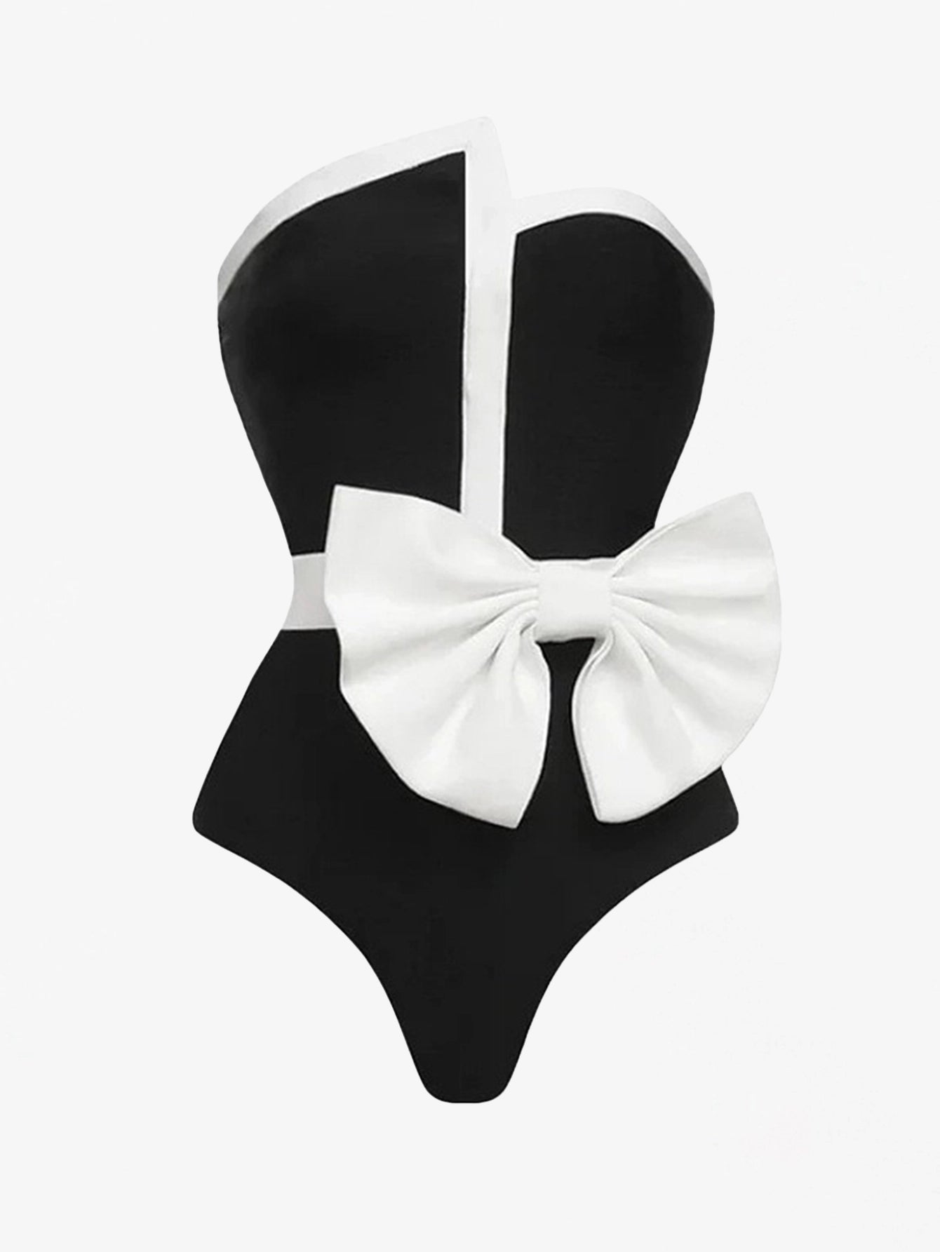 Chic Contrast Bow Swimsuit