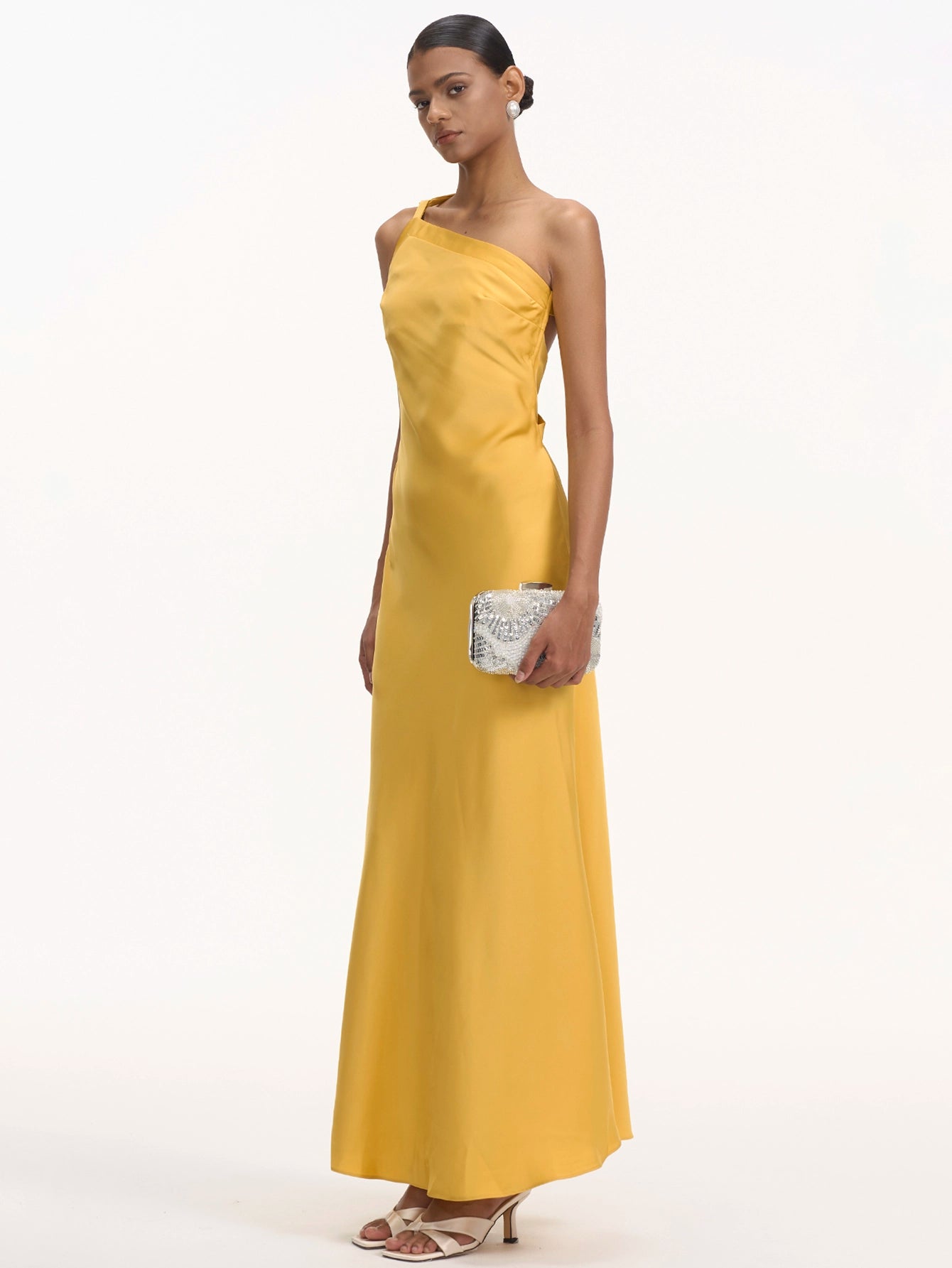 Satin Backless Tie Elegant Long Dress