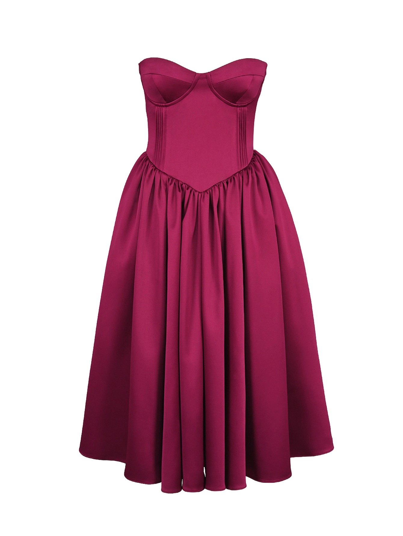 Magenta Sweetheart Neckline Dress