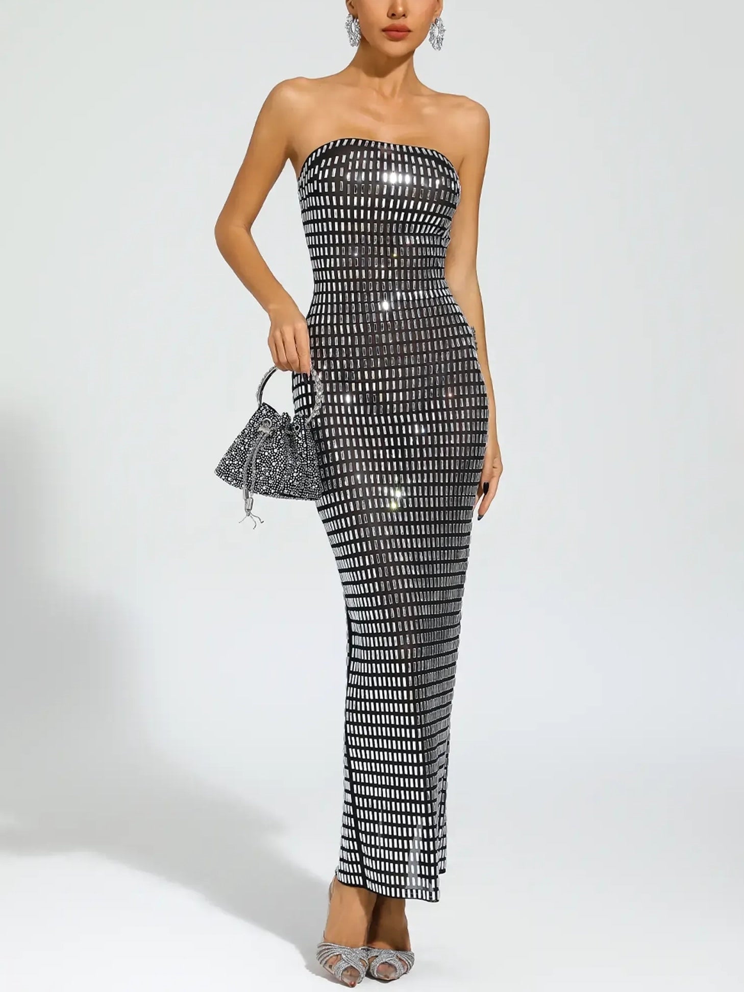 Stunning Sequined Strapless Gown(Silvia)