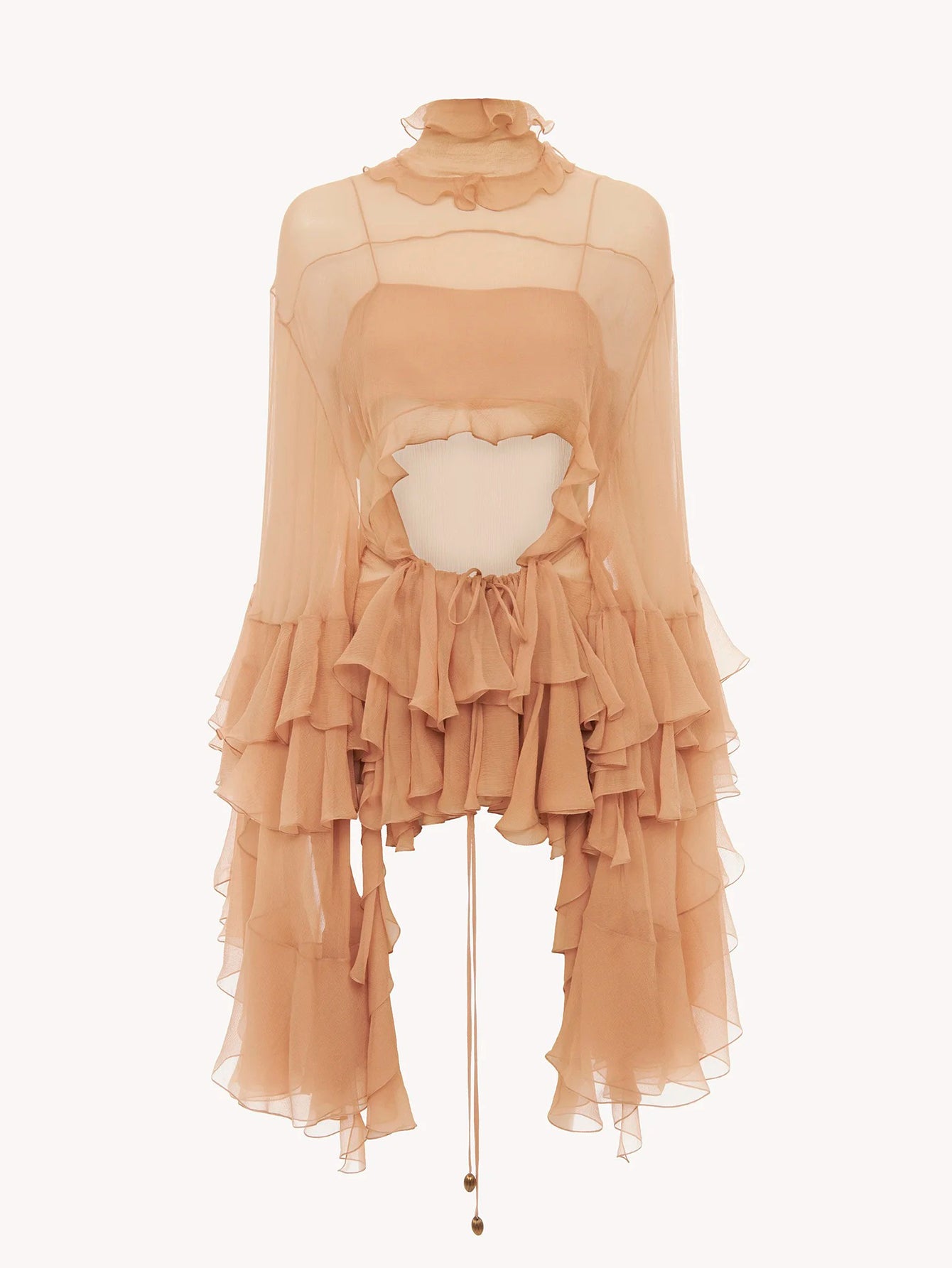 Two-Piece Sheer Ruffle Ensemble