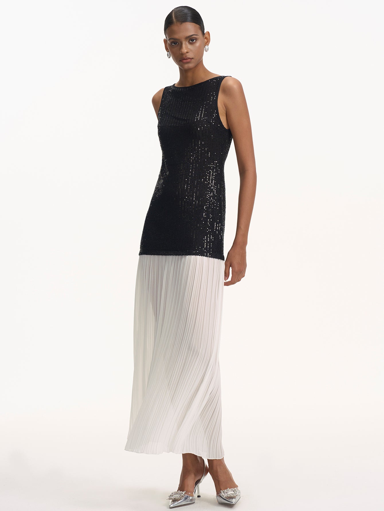 Sequin-Embellished Maxi Dress