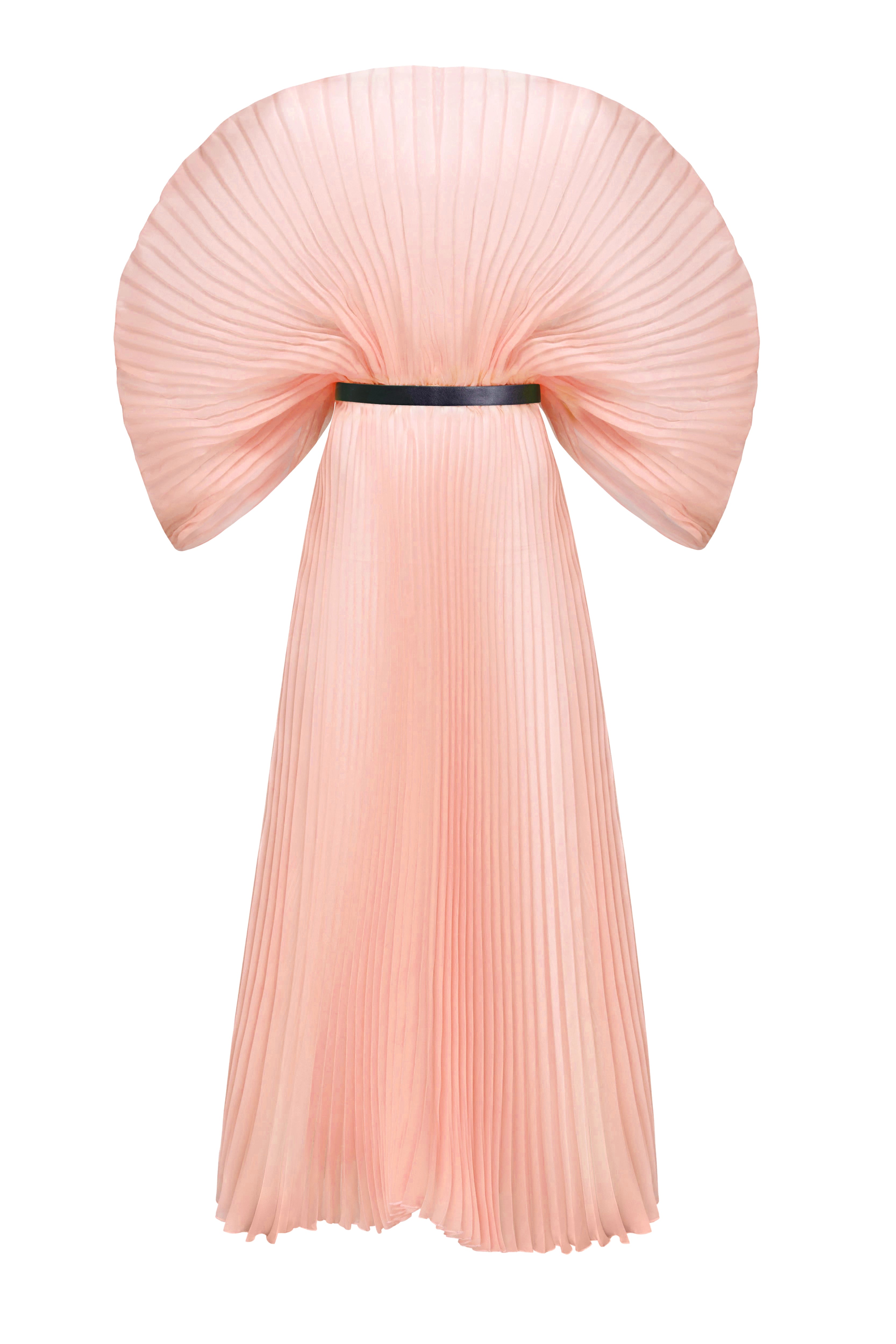 Exquisite Pleated Ruffle Gown