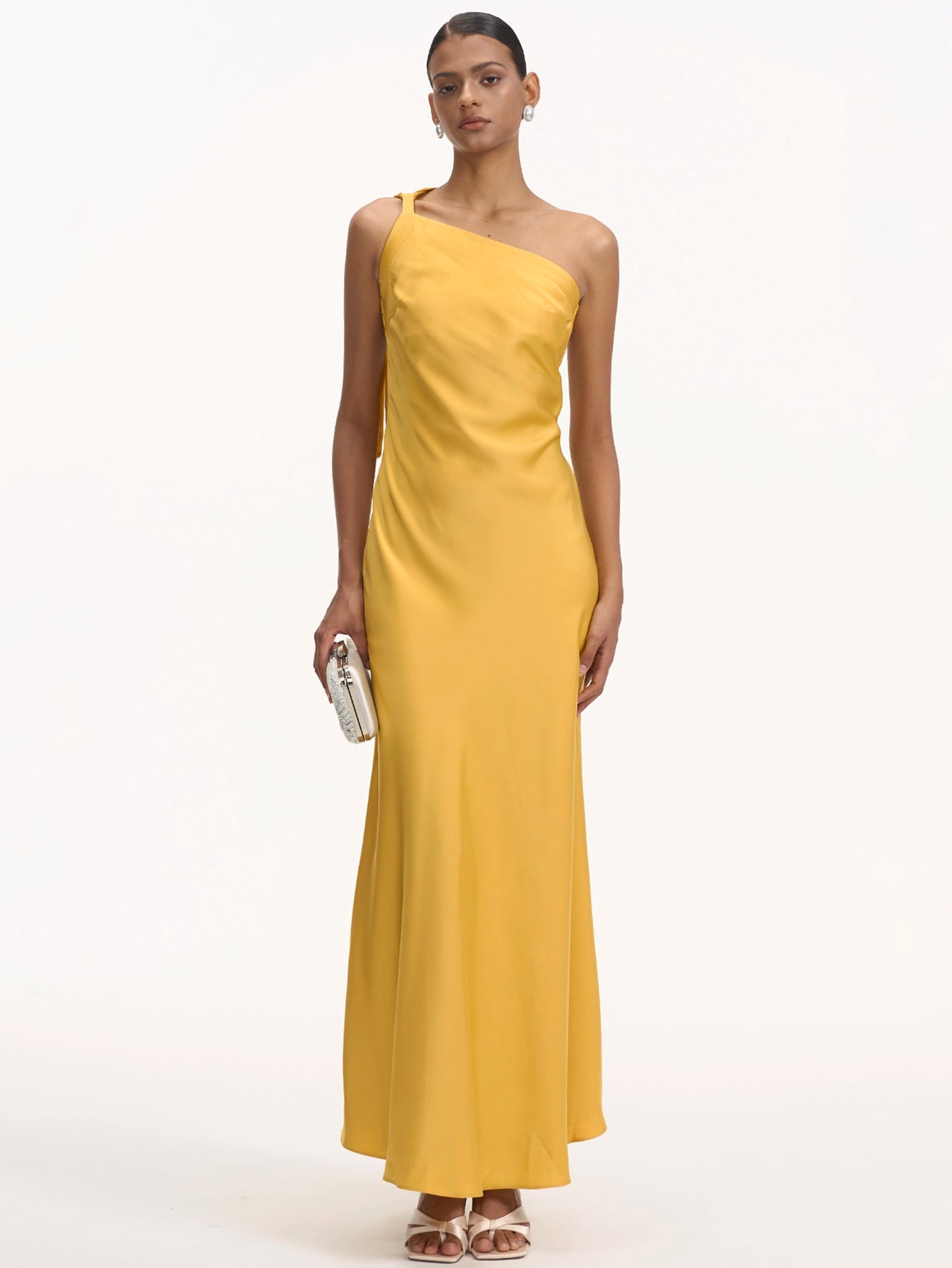 Satin Backless Tie Elegant Long Dress