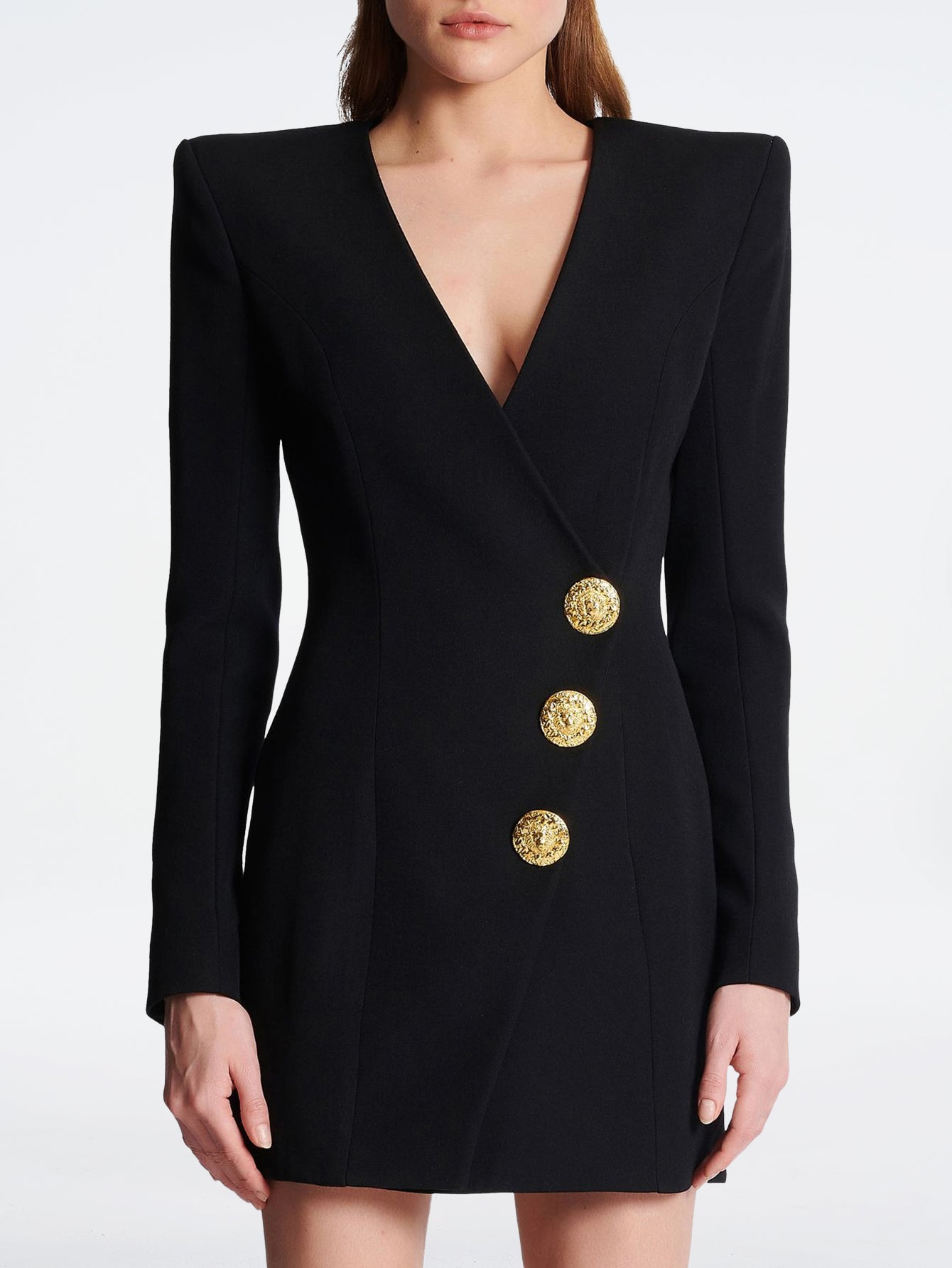 Blazer Dress with Gold Buttons