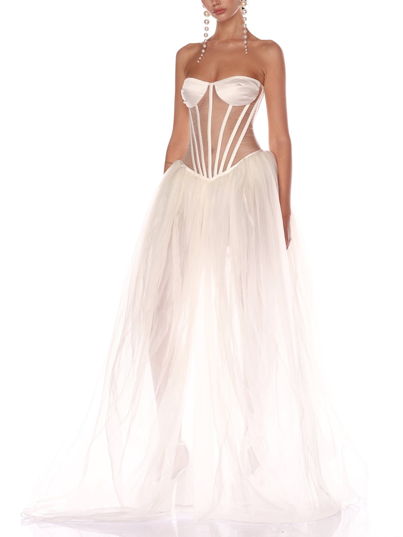 Corset Gown with Tulle Skirt