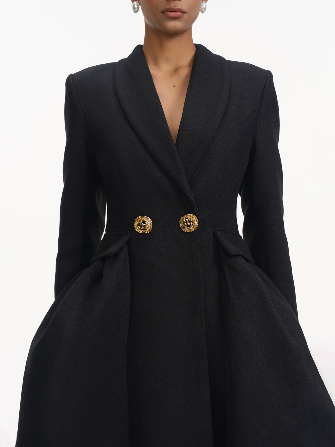 Classic Elegant Double Breasted Woolen Overcoat