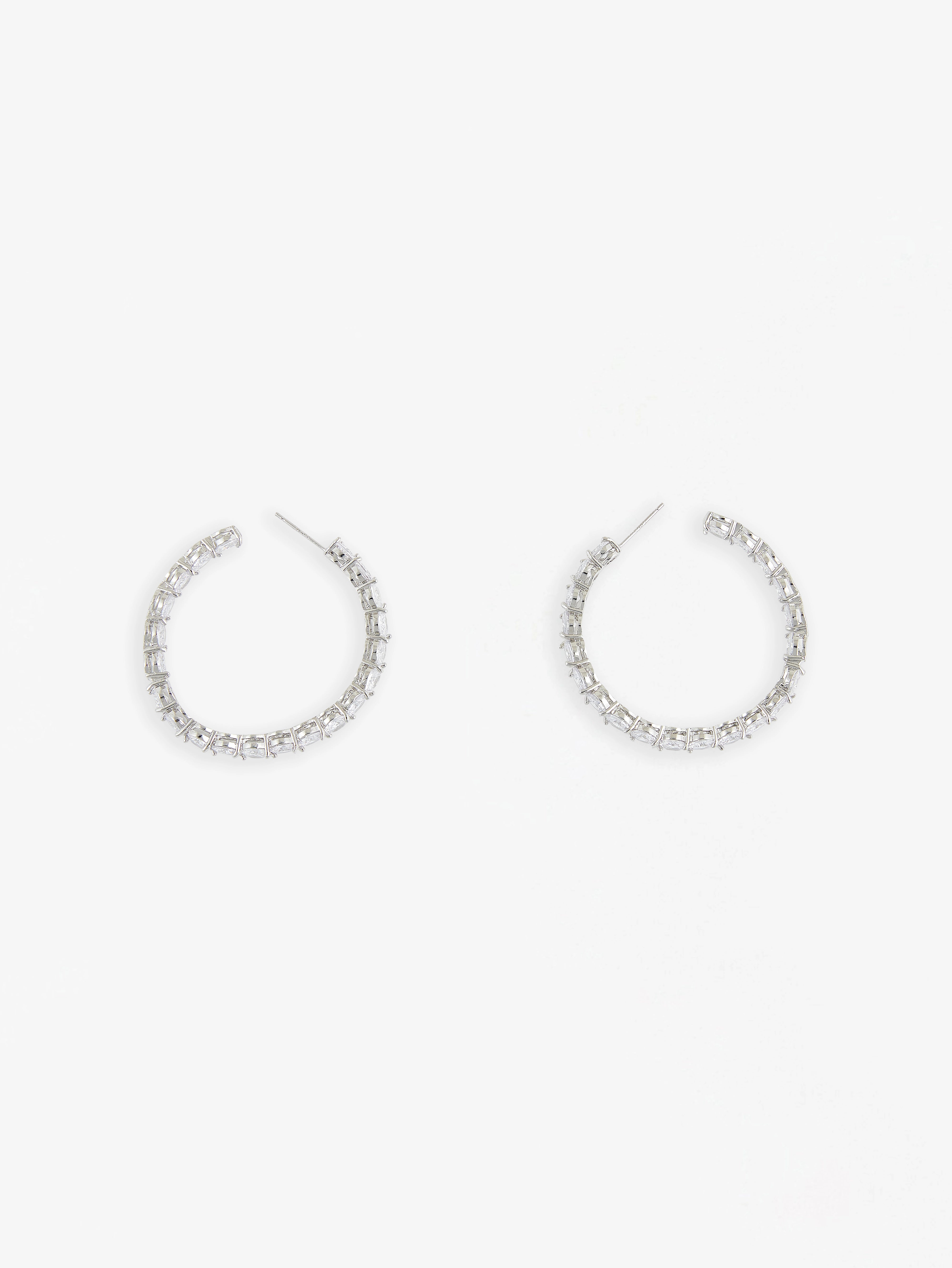 Glimmering Hoop Earrings with Crystals