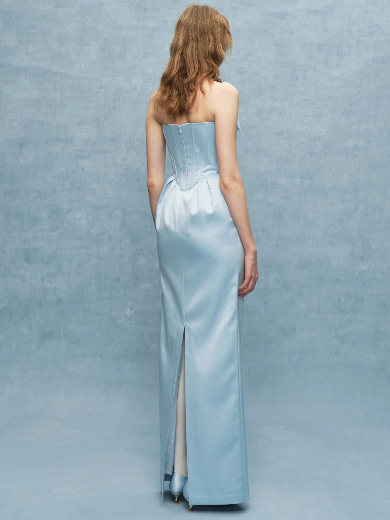 Elegant Strapless Satin Gown