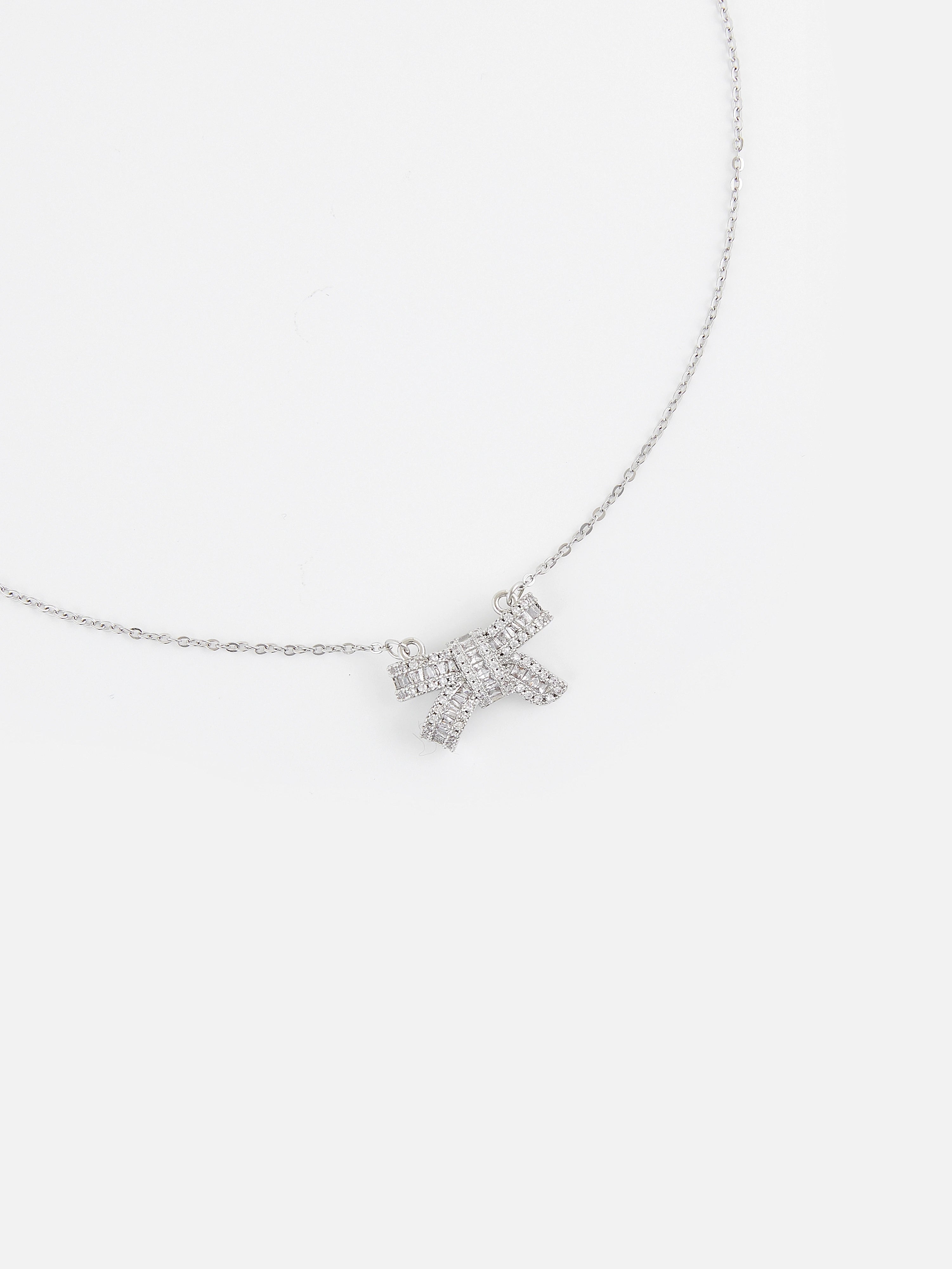 Bow Shape Silver Necklace