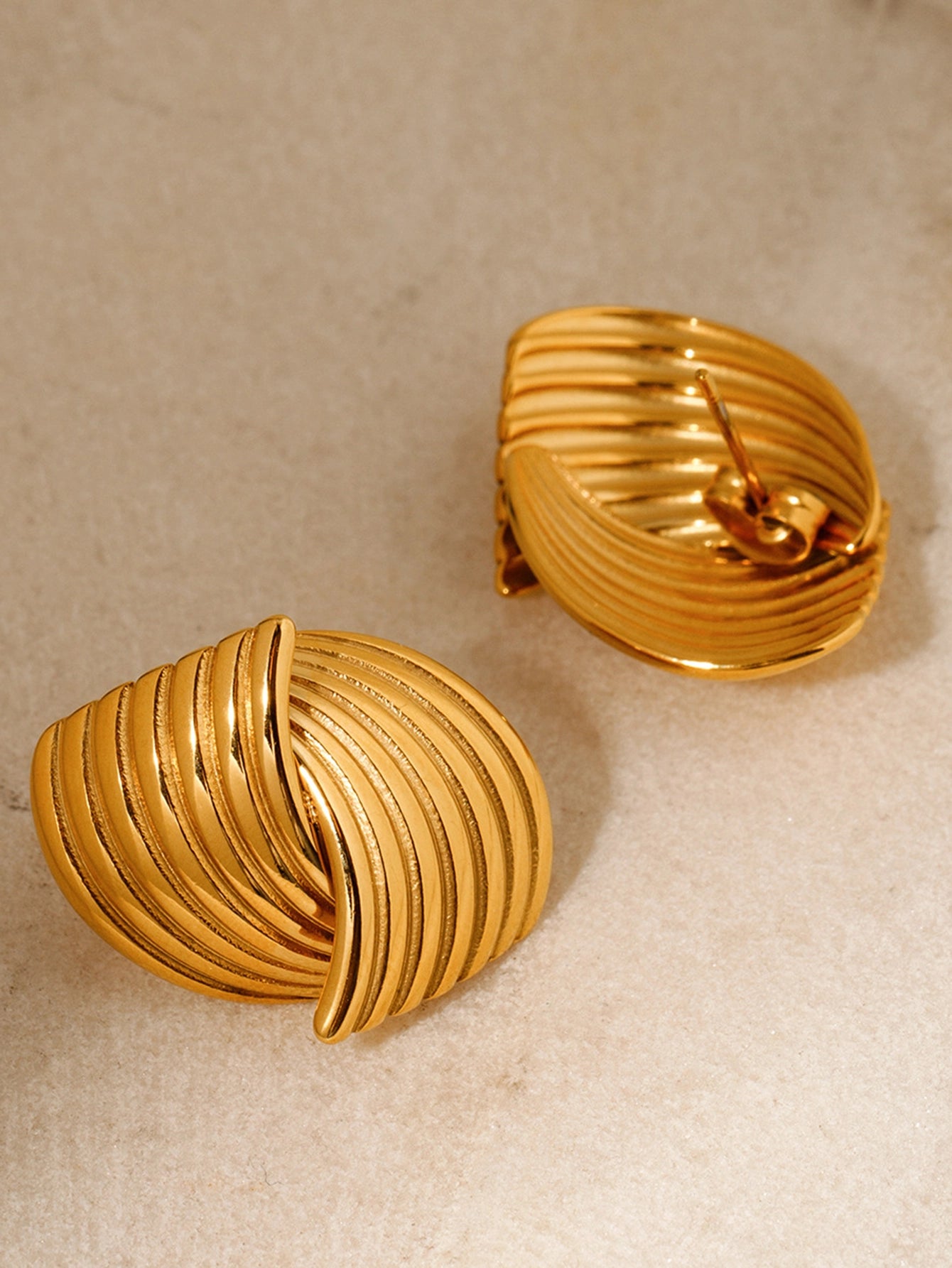 Striped Textured Stud Earrings