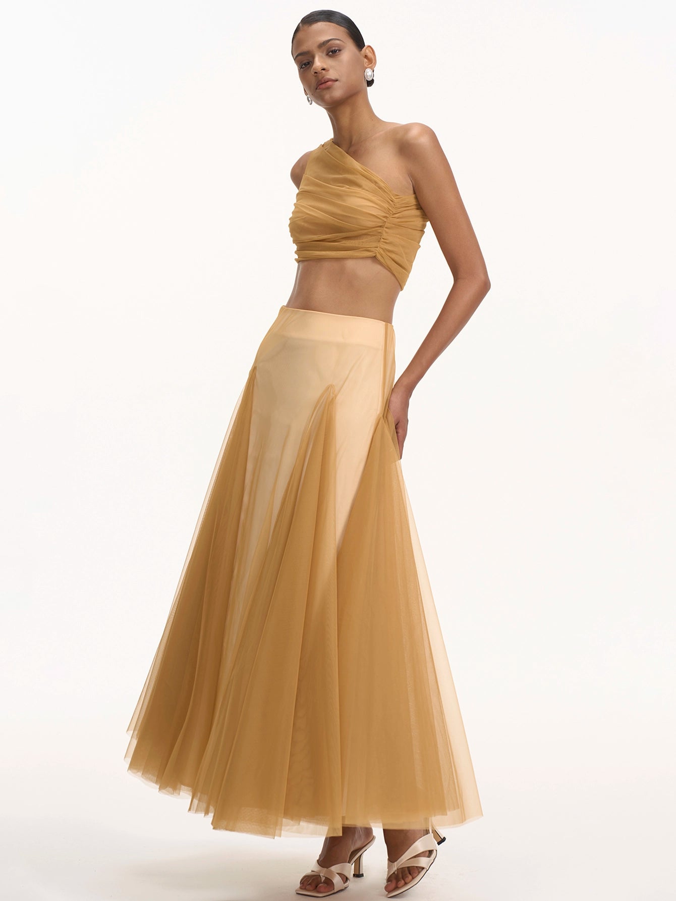 Delicate Tulle Long Skirt Set