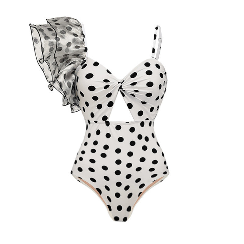 Exquisite Polka Dot One-Piece Swimsuit