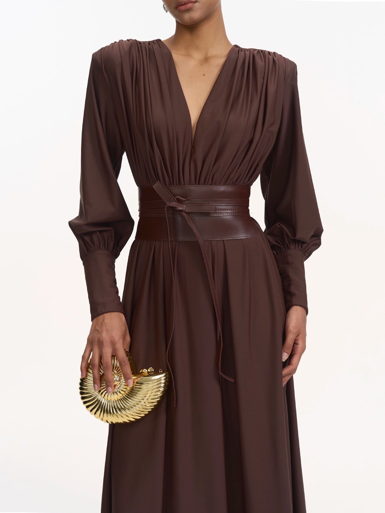 Elegant Long-Sleeved Maxi Dress