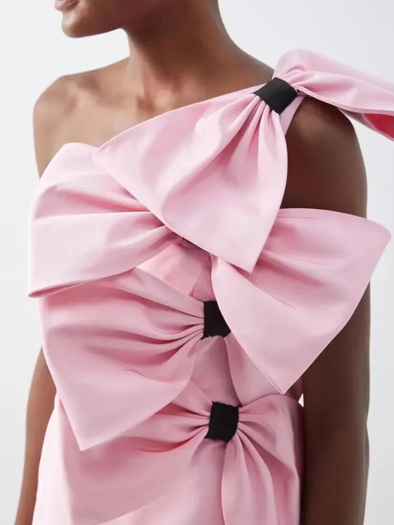 Luxurious Satin Bow Detail Dress