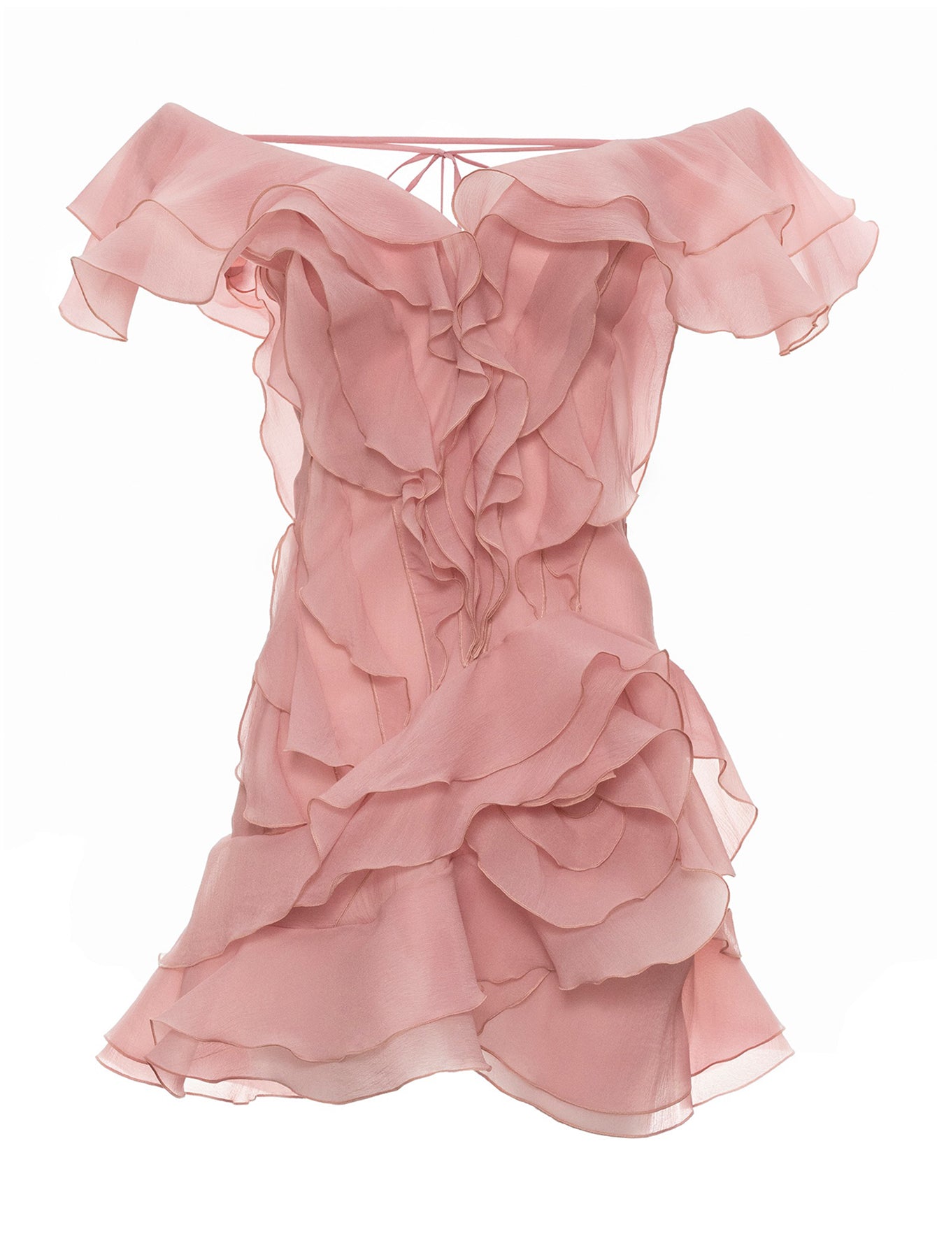 Off-the-Shoulder Ruffle Mini Dress