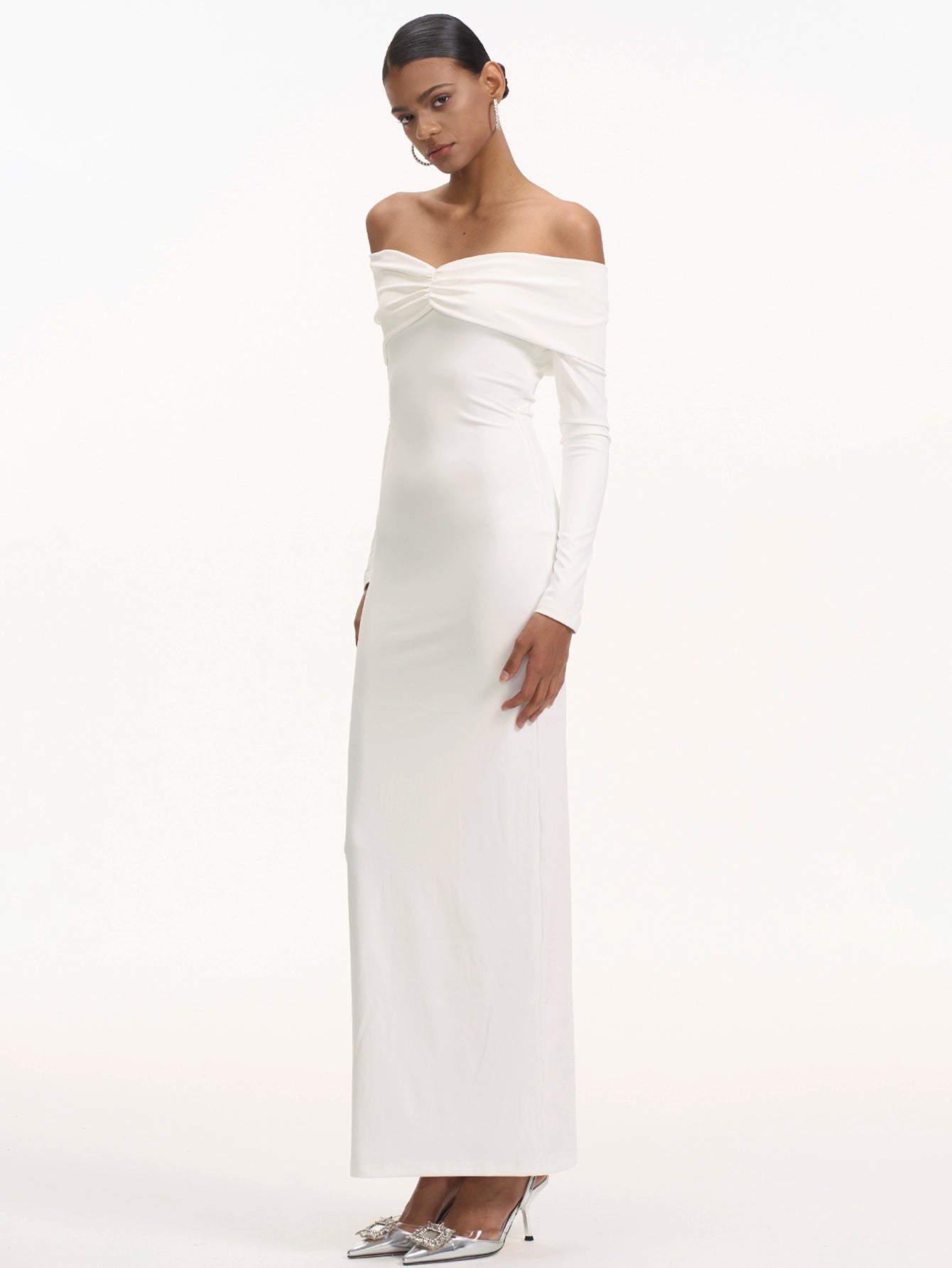 Elegant Strapless Off-Shoulder Maxi Dress