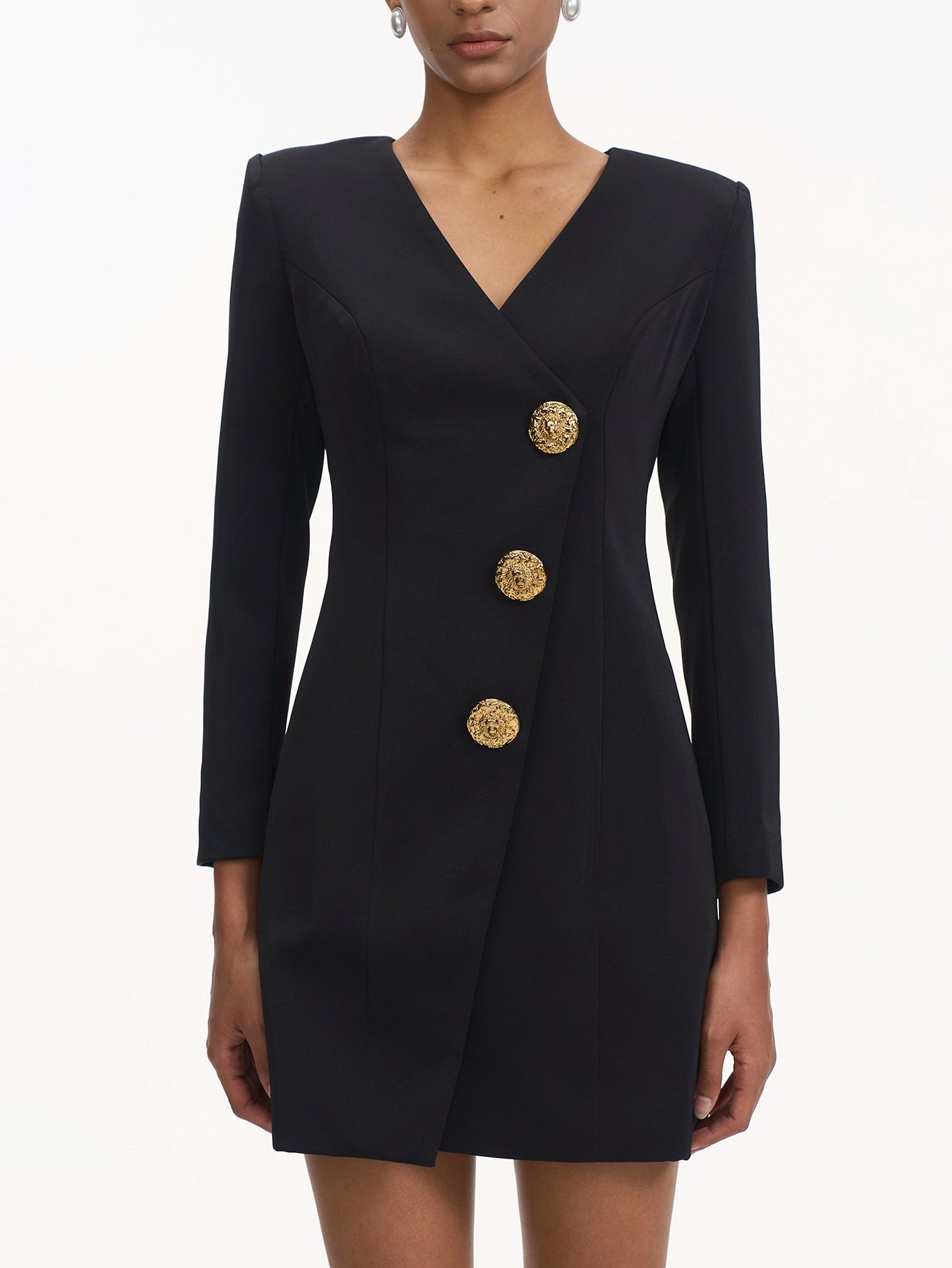 Blazer Dress with Gold Buttons