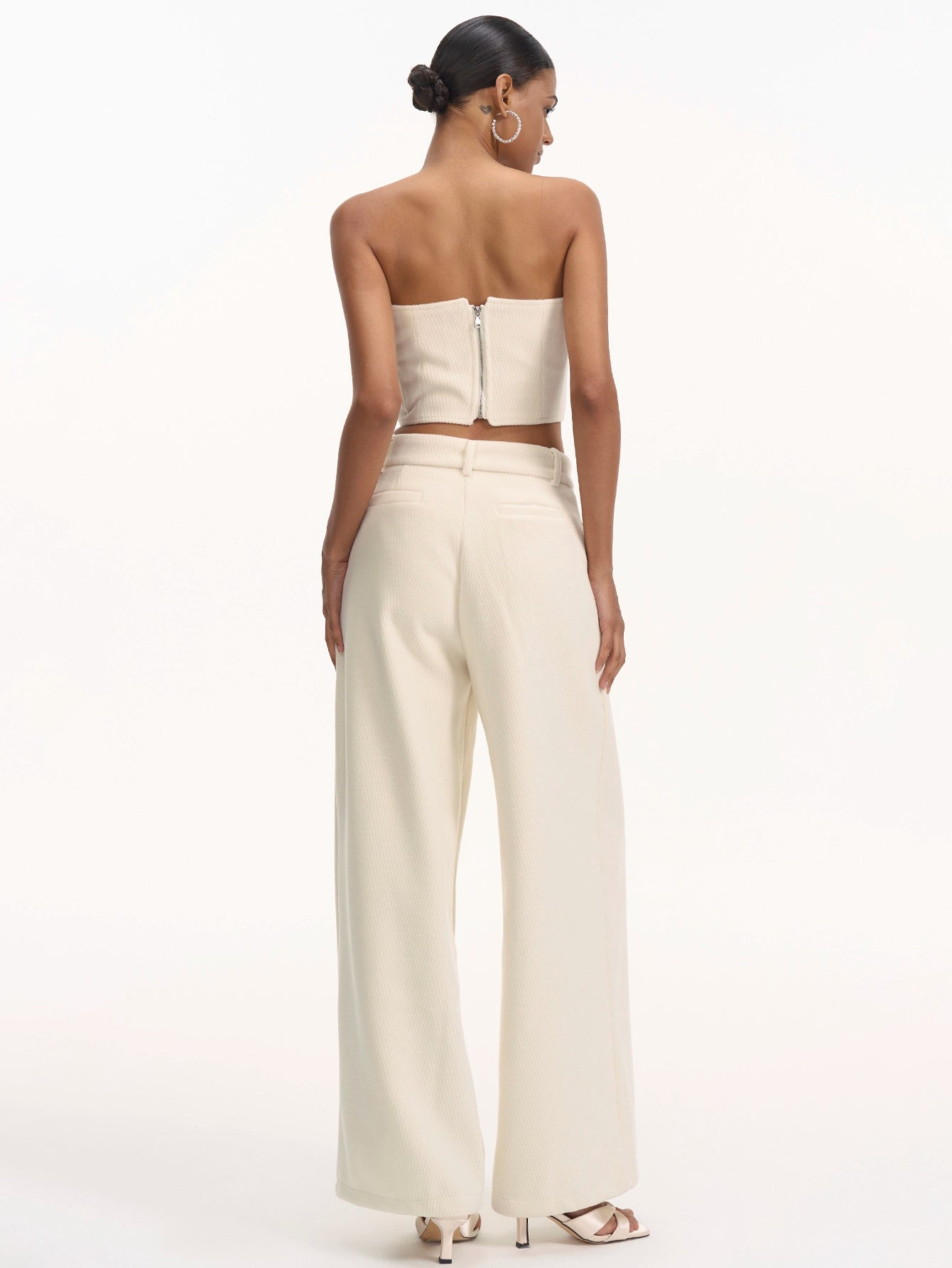 Cutout Bodysuit and Wide-Leg Pants Two-Piece Set