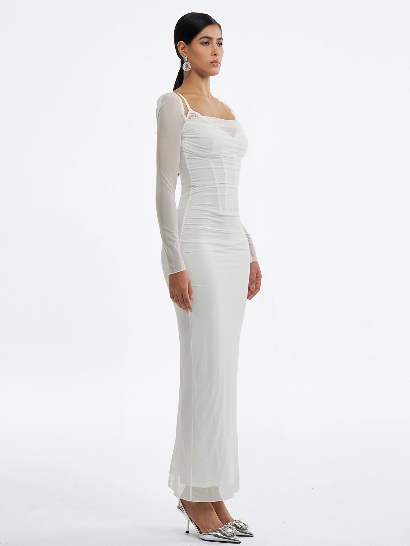 Elegant  Long-Sleeve Gown