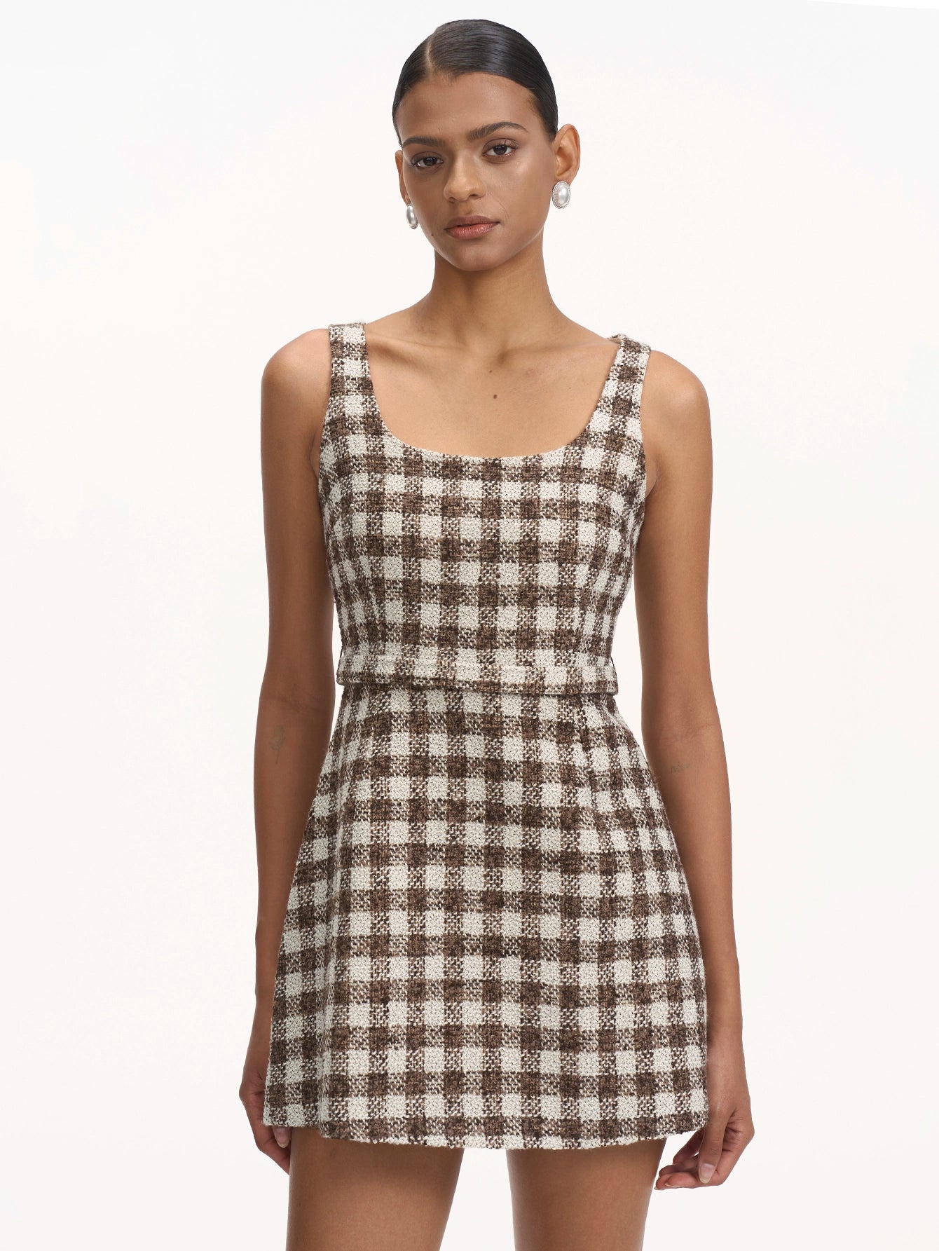 Sleeveless Check Mini Dress