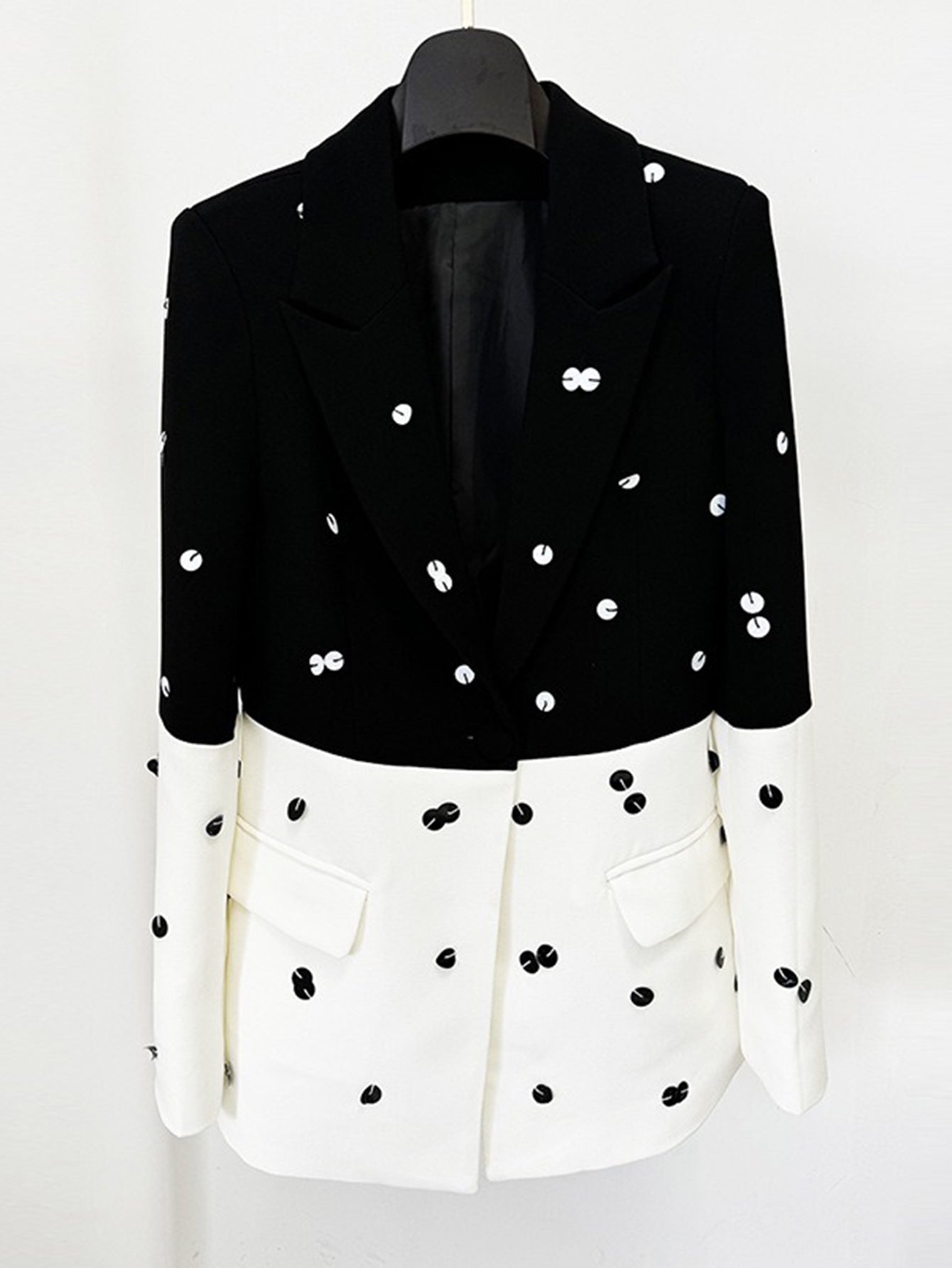 Polka Dot Blazer Skirt Suit