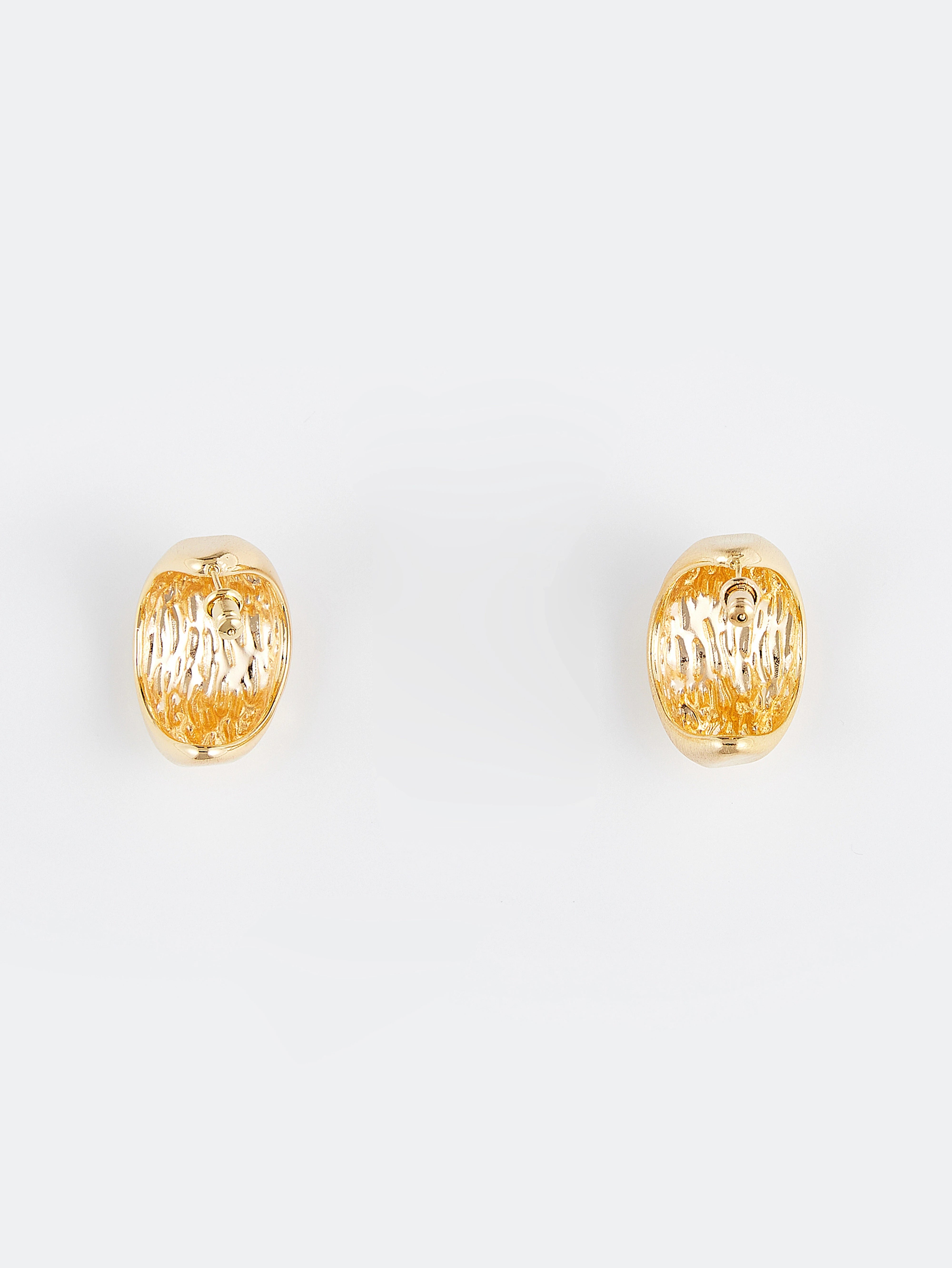 Sleek Gold Tone Stud Earrings