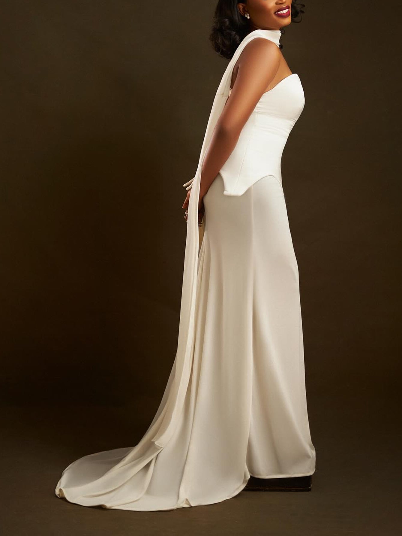 One Shoulder Elegant Corset Gown