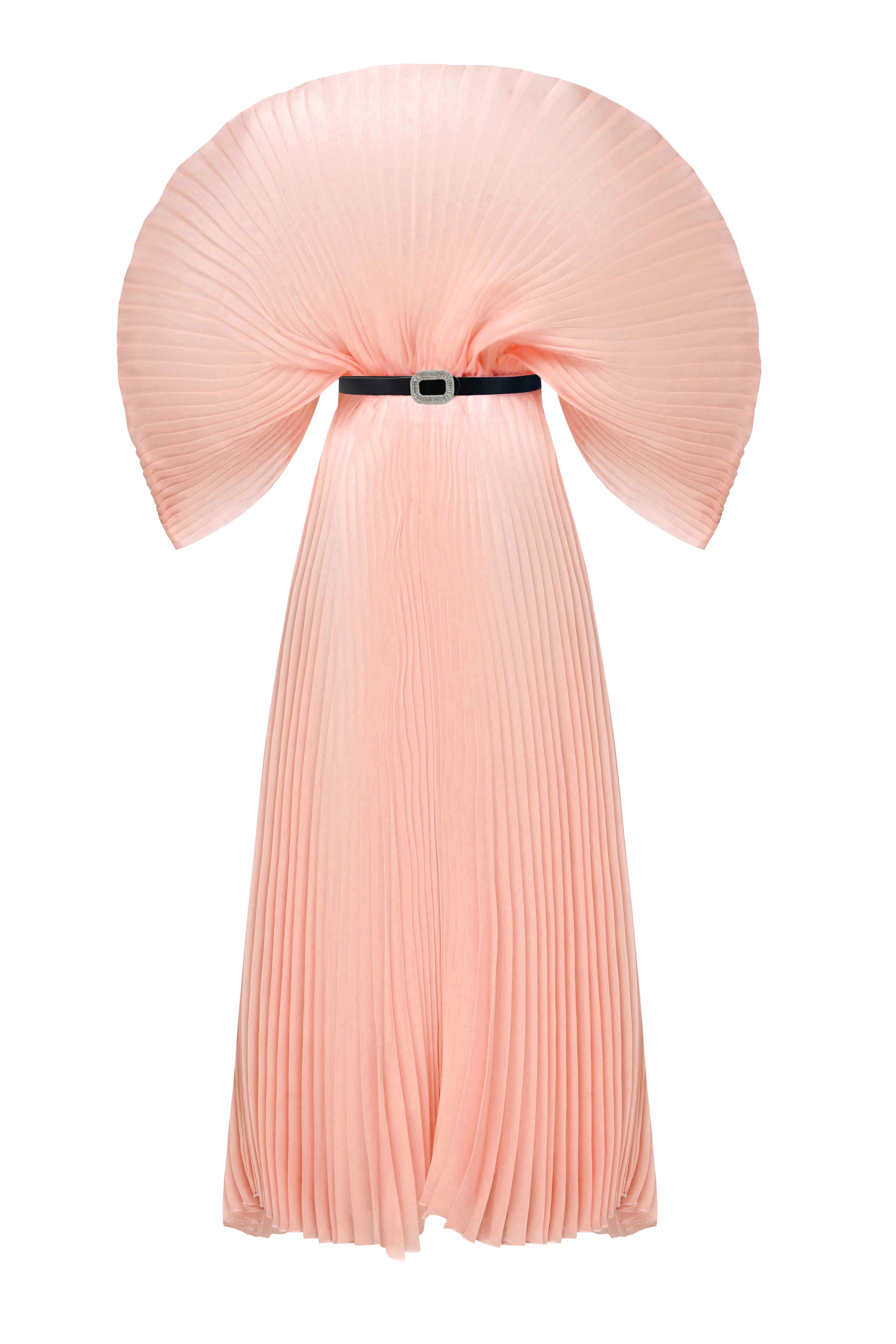 Exquisite Pleated Ruffle Gown