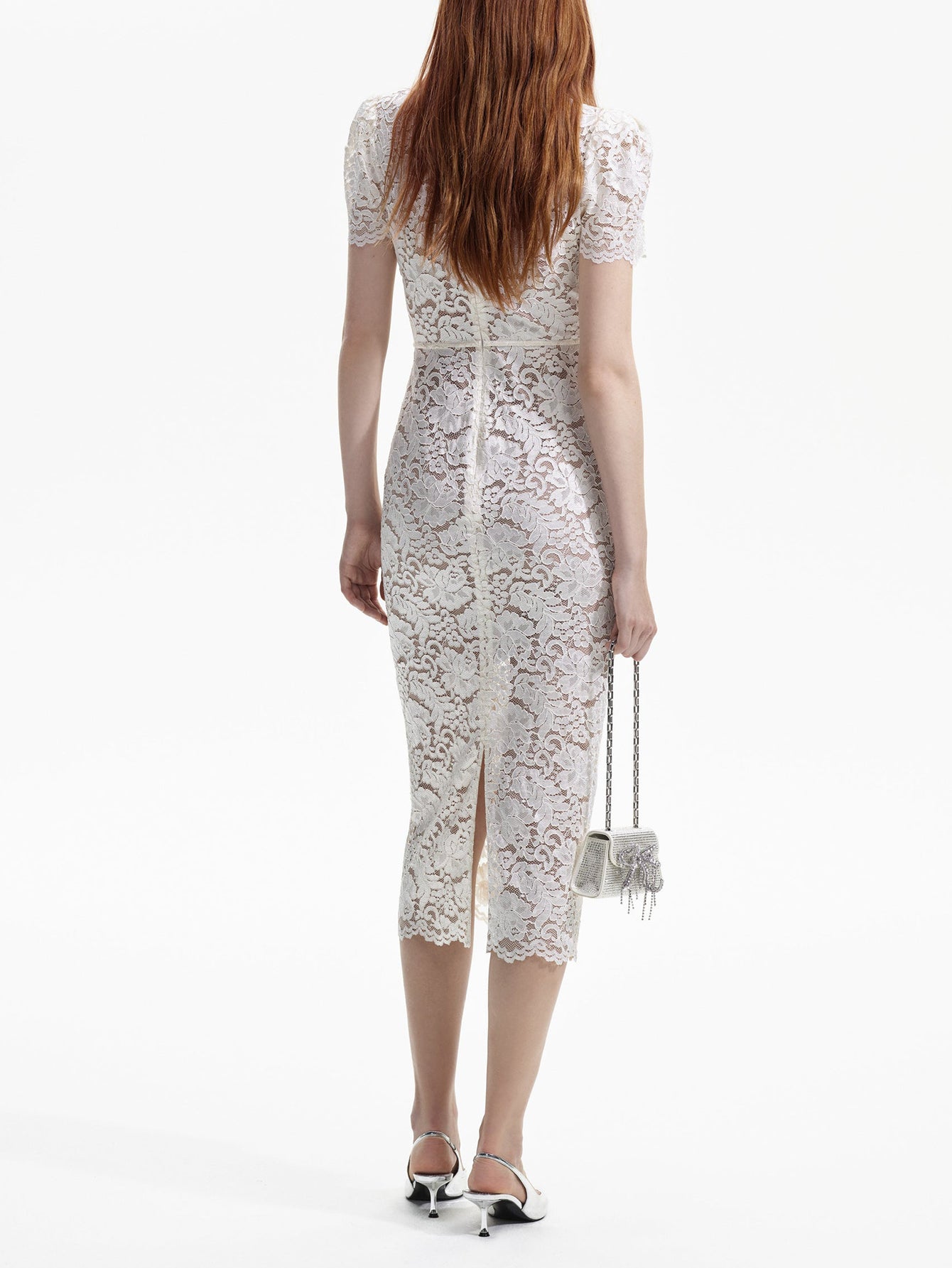 Lace Midi Dress with Embroidery