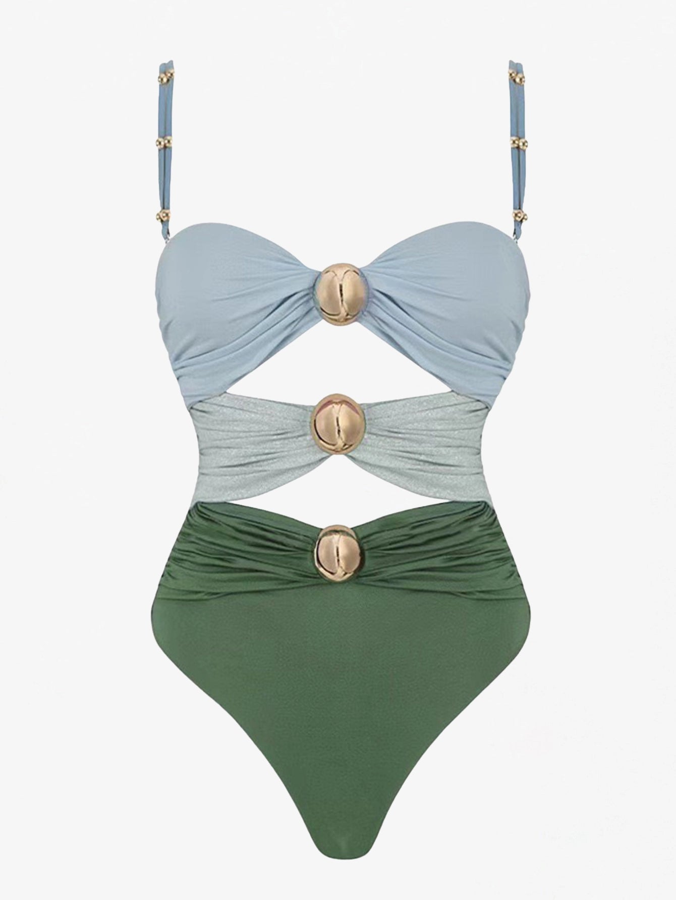 Elegant Color-Block Swimsuit